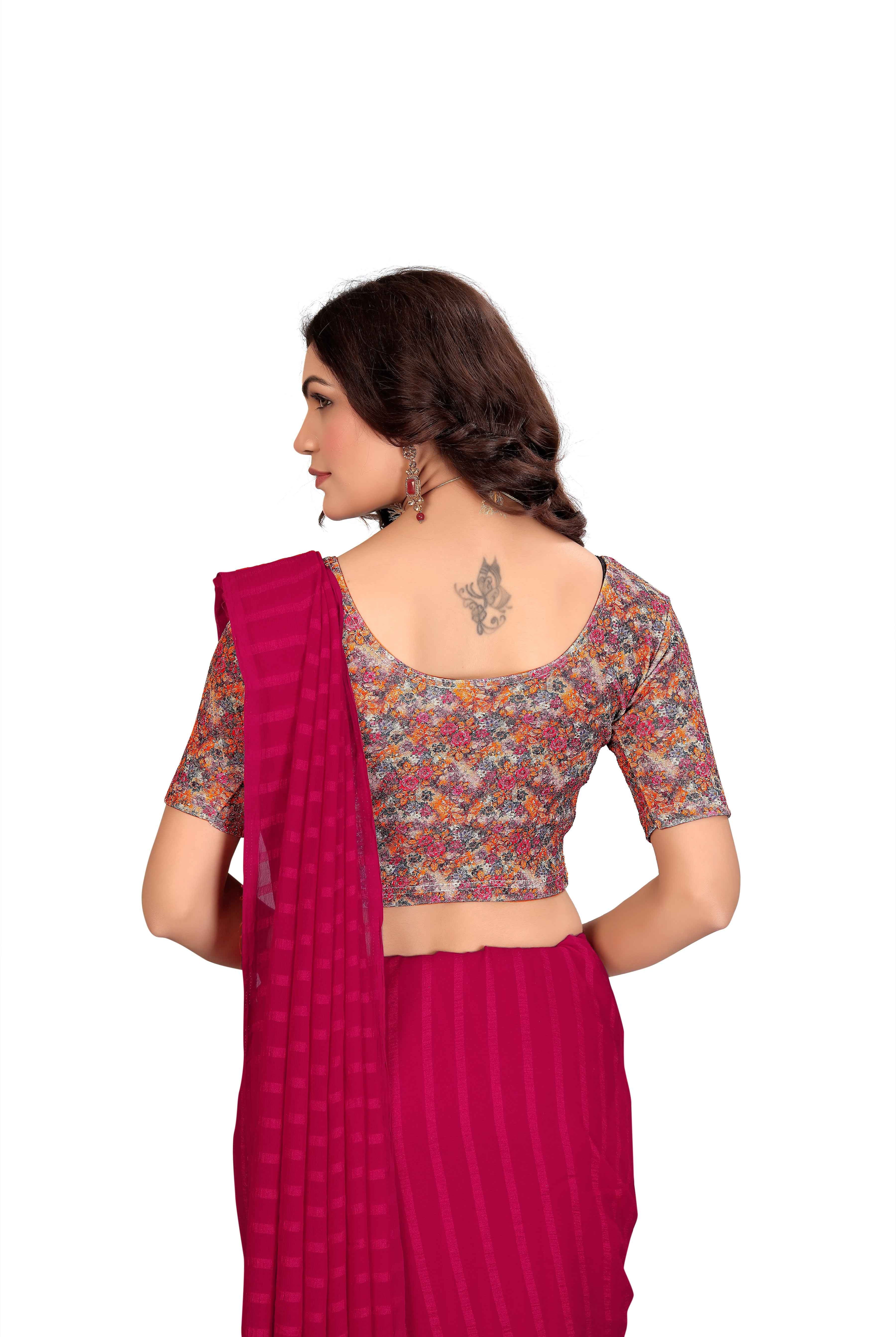 Stay On Trend: Latest Fashion Readymade Blouses for Women,round neckline ,elbow sleeves.29029