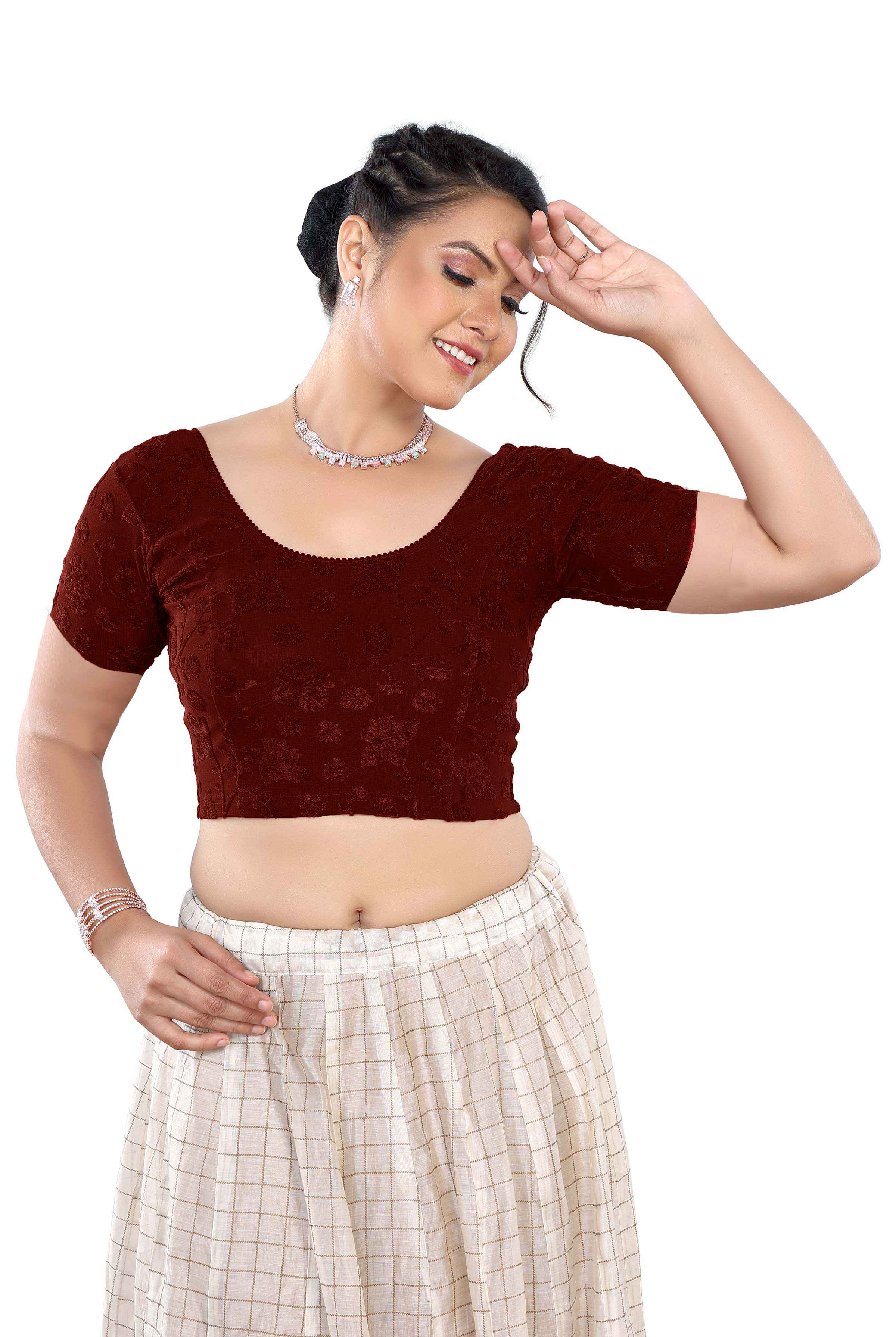 Stay On Trend with Finestfit Readymade Cap Sleeves Blouse 7210 - Latest Fashion for Women, Round Neckline