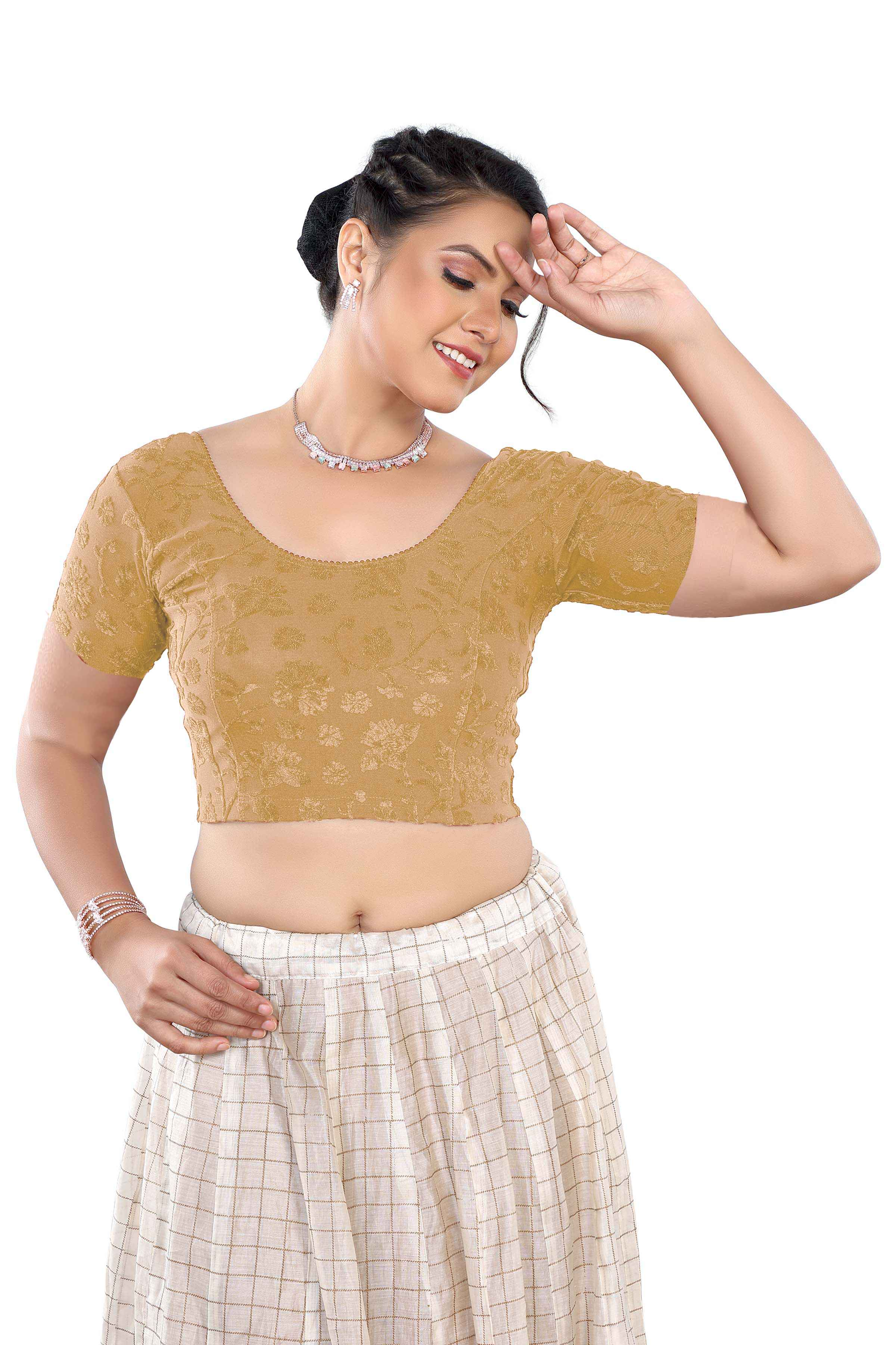 Stay On Trend with Finestfit Readymade Cap Sleeves Blouse 7210 - Latest Fashion for Women, Round Neckline