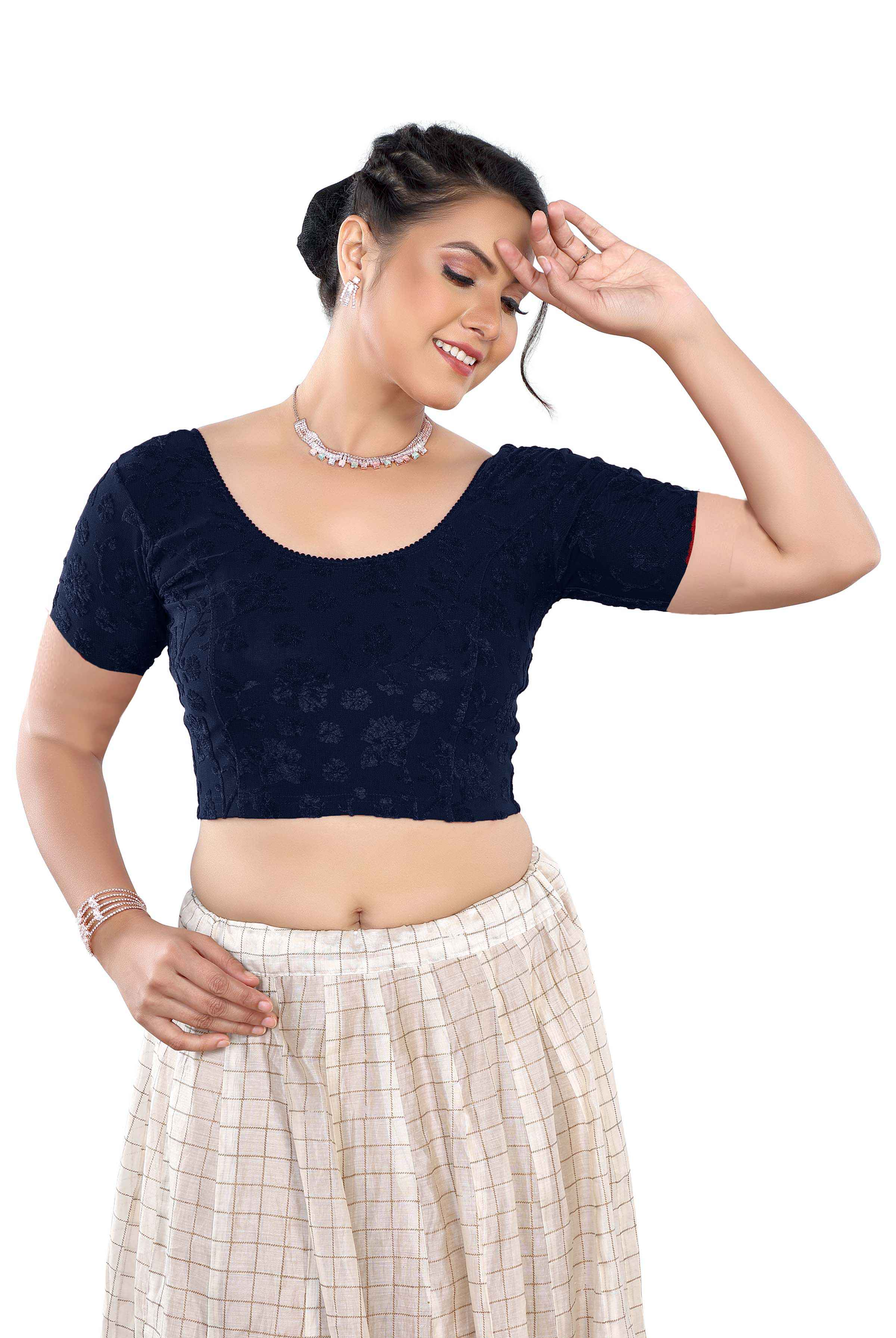 Stay On Trend with Finestfit Readymade Cap Sleeves Blouse 7210 - Latest Fashion for Women, Round Neckline