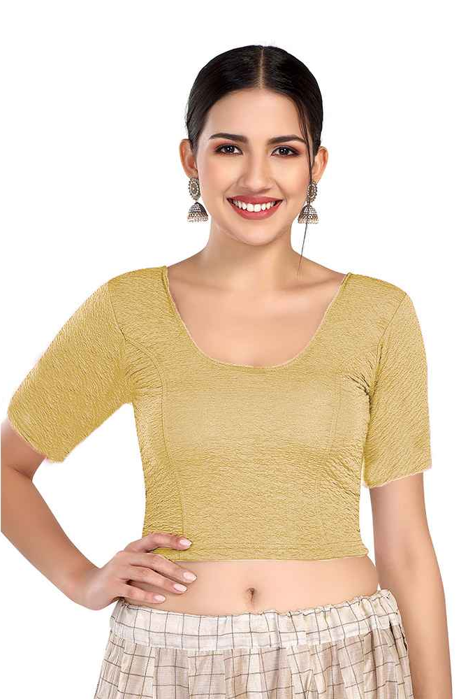 Stay On Trend: Finestfit Readymade Elbow Sleeves Blouse for Women, Round Neckline, Latest Fashion 6960