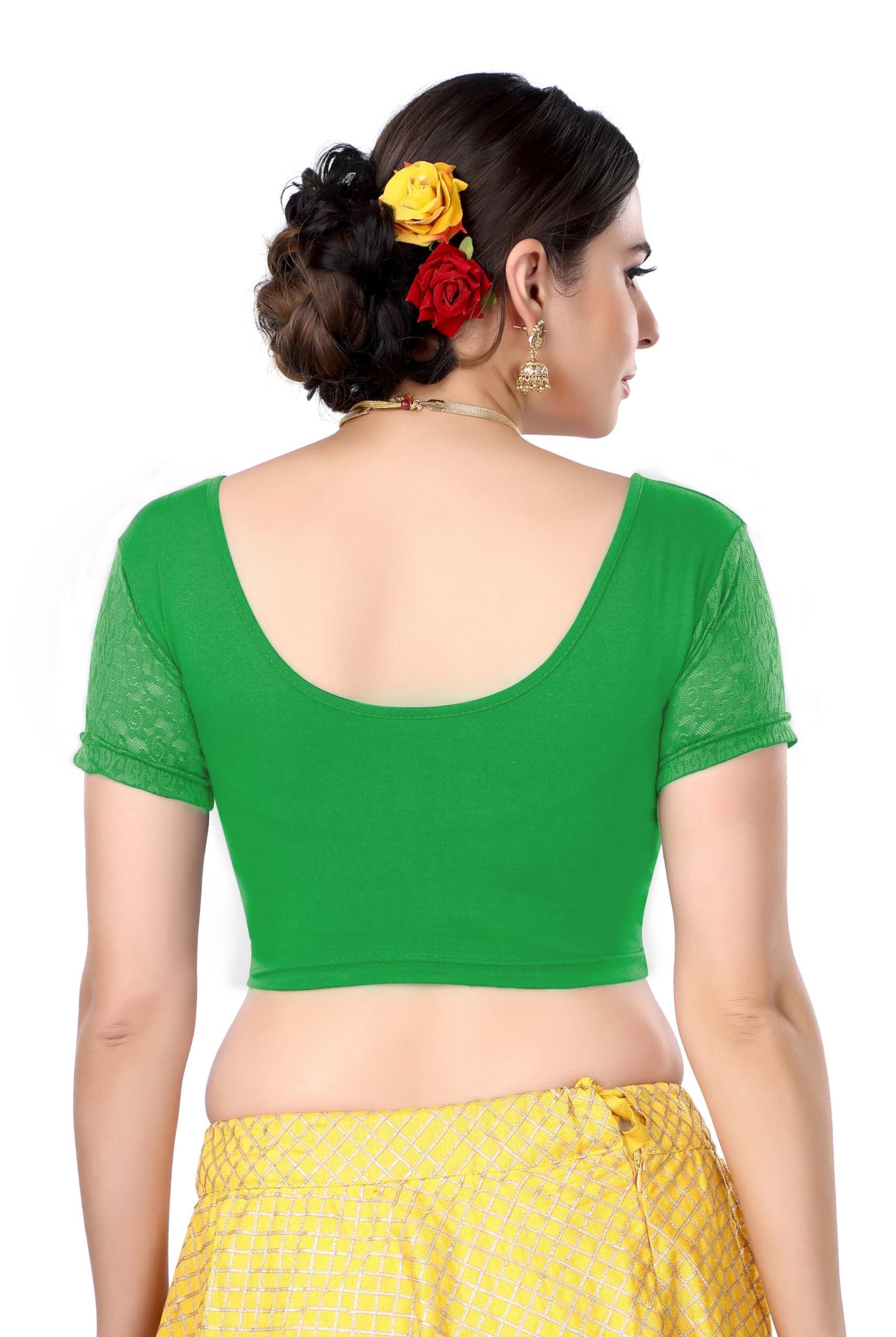 FINESTFIT Women's Cotton Lycra Stretchable Readymade Saree Blouse/Choli B-1010_New - FINESTFIT