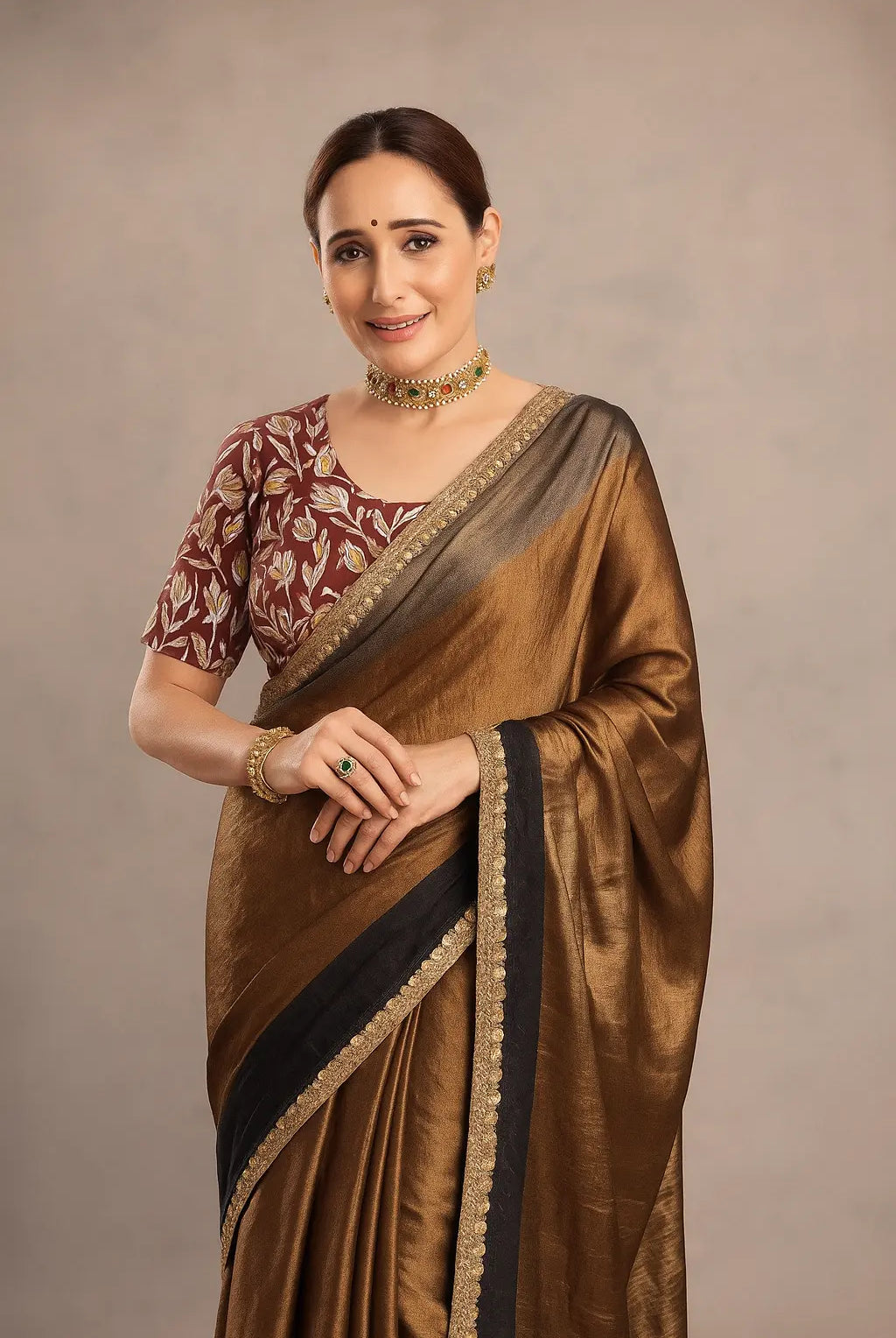 Stay On Trend with the Latest Fashion Readymade Blouses for Women - Round Neckline with Elbow Sleeves 7720 - FINESTFIT