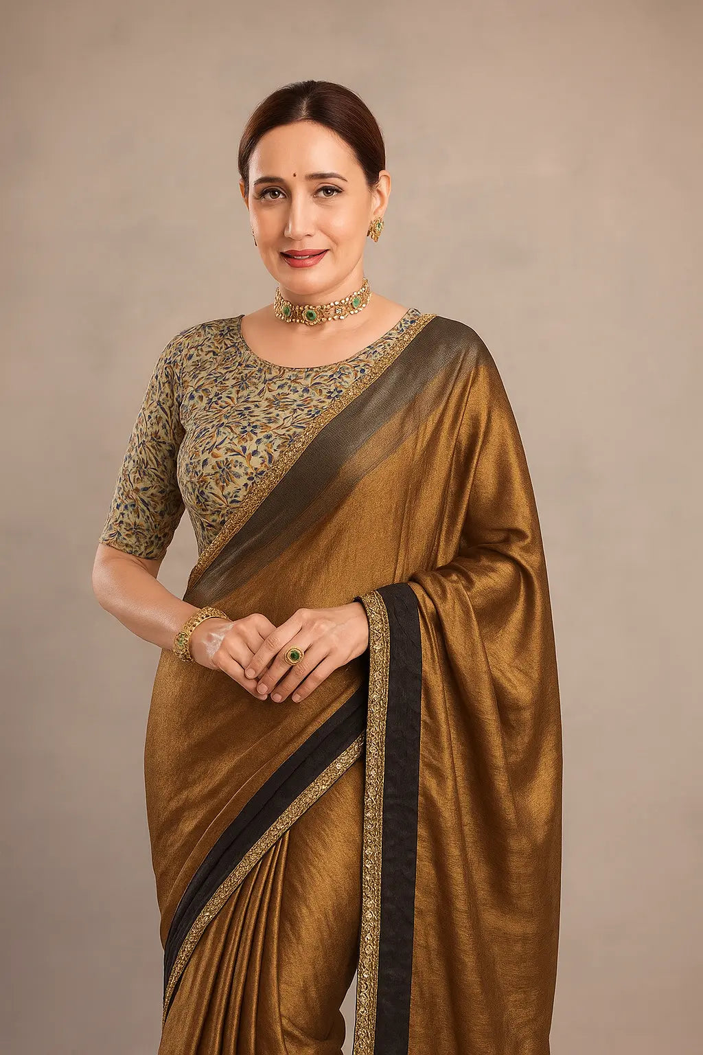 Stay On Trend with the Latest Fashion Readymade Blouses for Women - Round Neckline with Elbow Sleeves 7720 - FINESTFIT