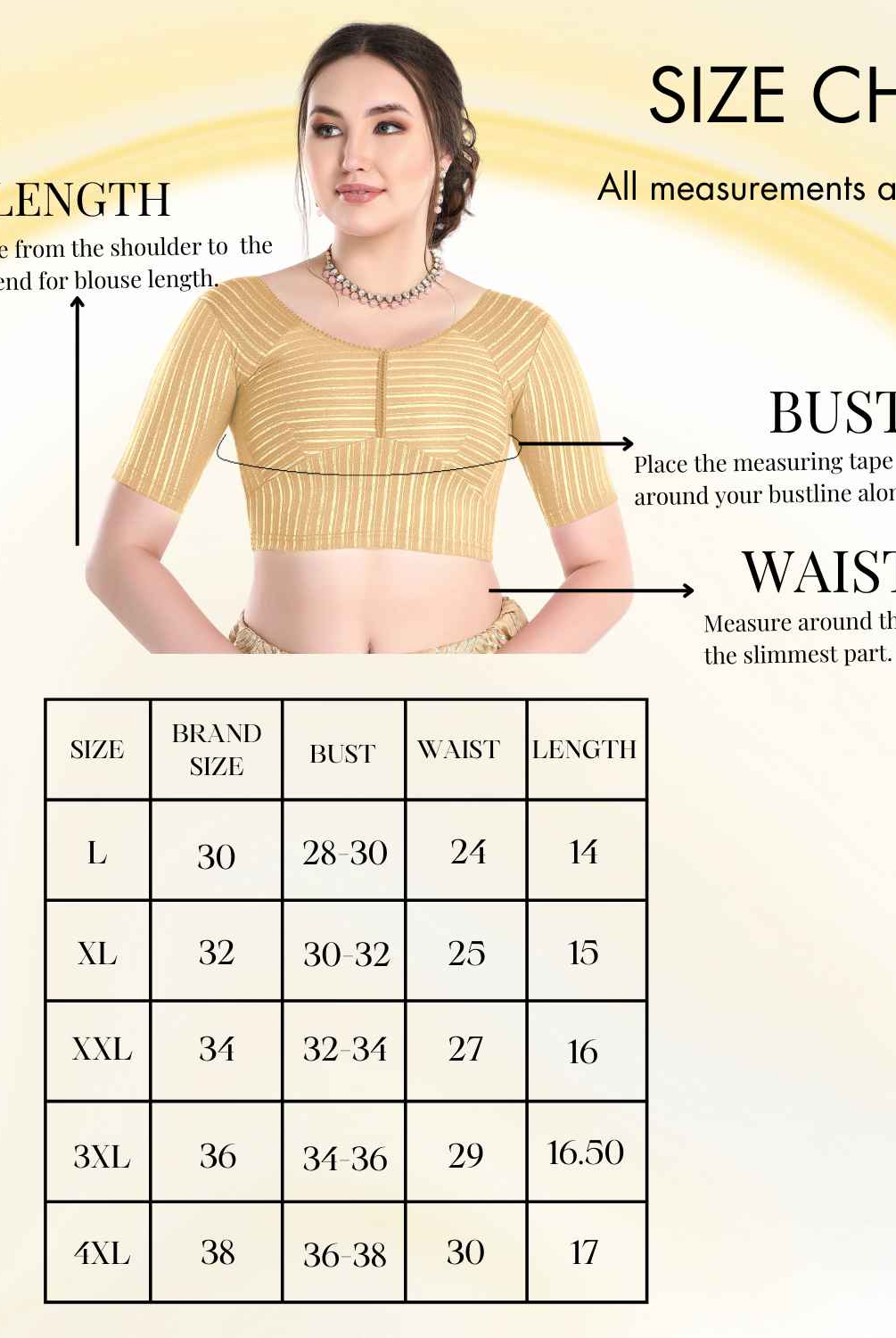 FINESTFIT Round Neck Dobby Fabric Stretchable Elbow Sleeve Readymade Saree Blouse for Women-1196