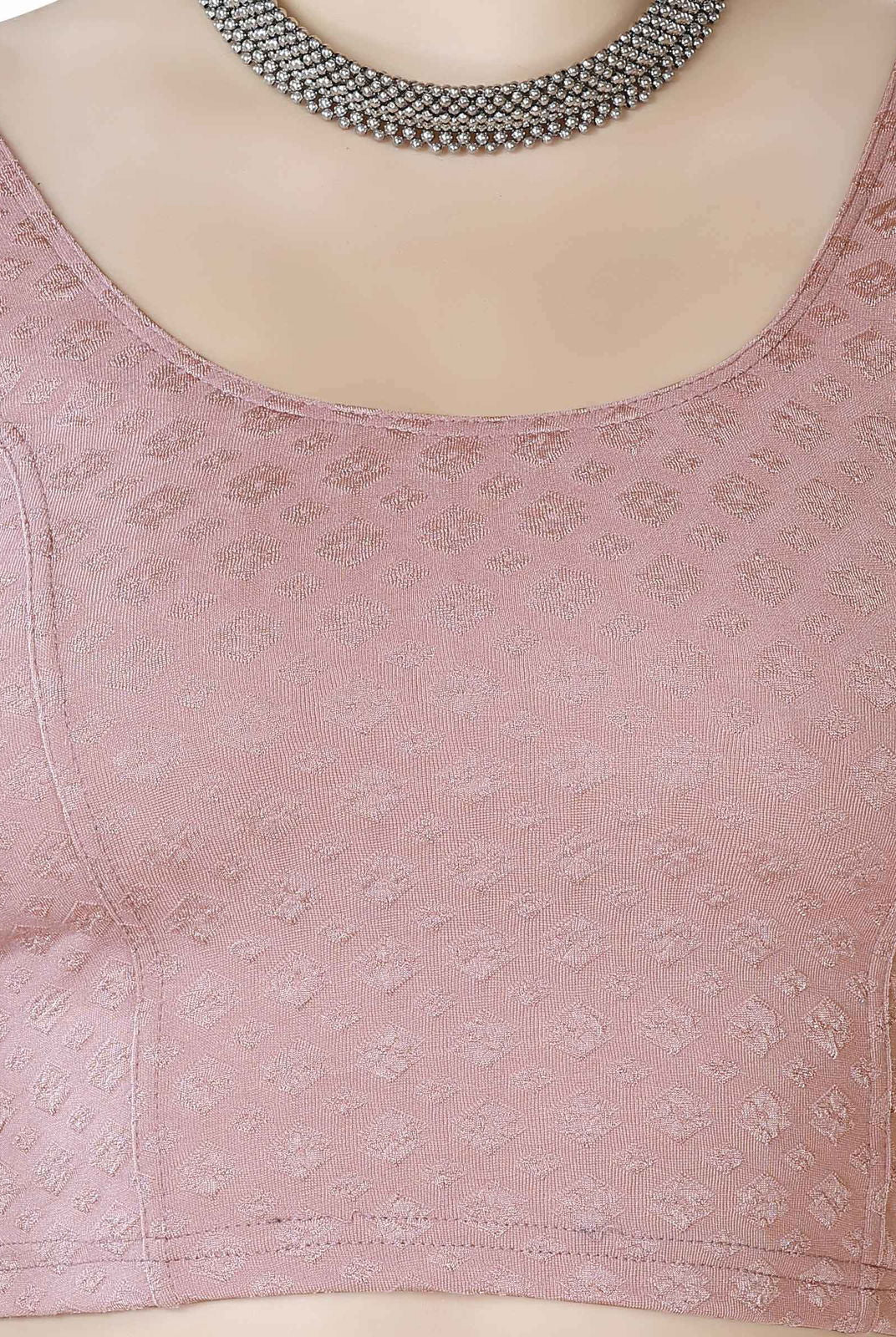 Finestfit Latest Fashion Readymade Blouses for Women - Round Neckline with Abala Organza Balloon Sleeves and Scallop Cut-out Hem Featuring Swarovski and Beads 36006 - FINESTFIT