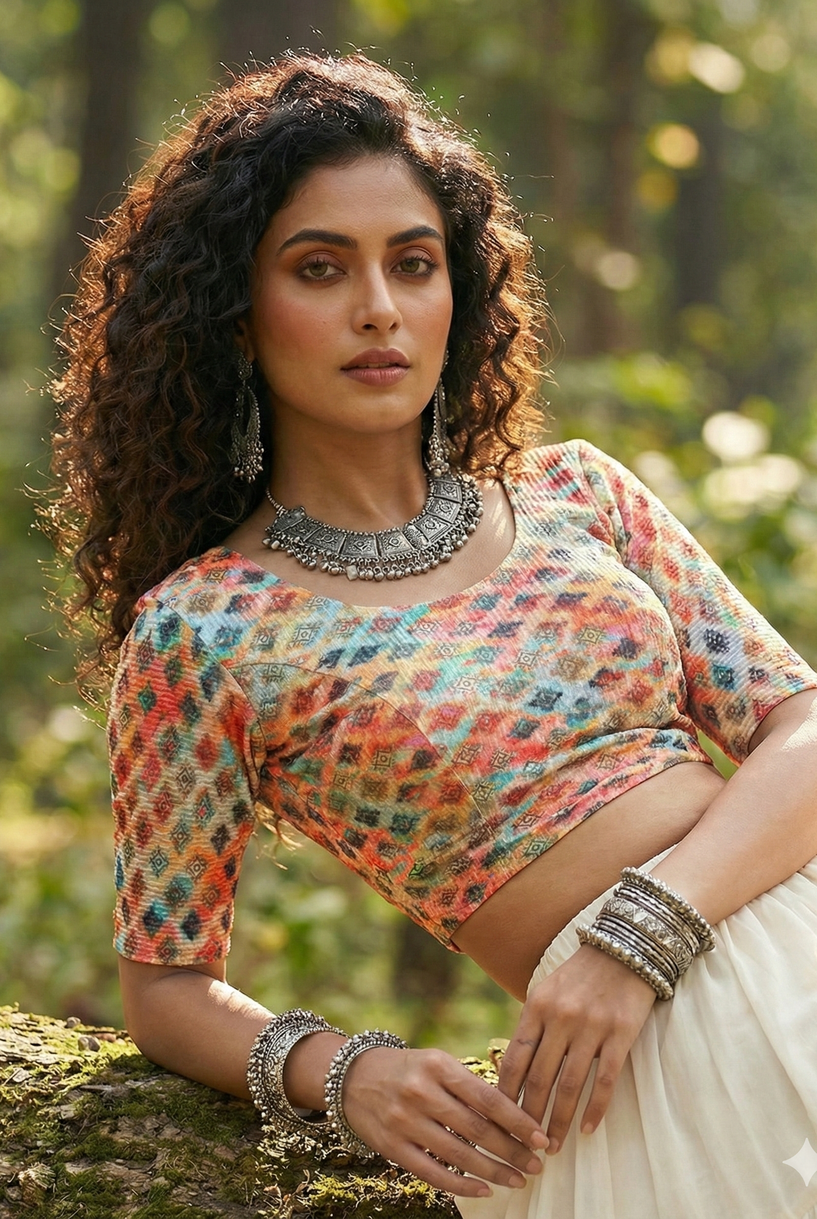 Stay On Trend: Latest Fashion Readymade Blouses for Women,round neckline,elbow sleeves.20062 - FINESTFIT