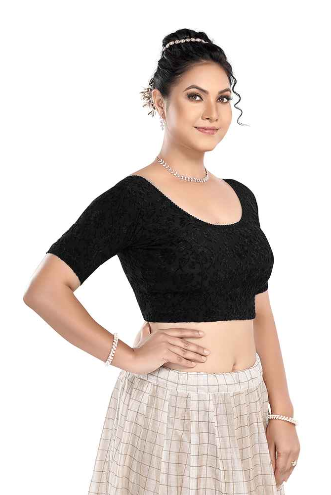 Stay On Trend Latest Fashion Blouses for Women,Round Neck with Elbow Sleeves.7111