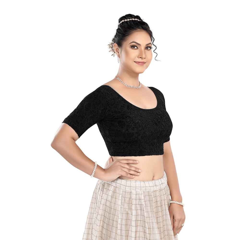 Stay On Trend Latest Fashion Blouses for Women,Round Neck with Elbow Sleeves.7111