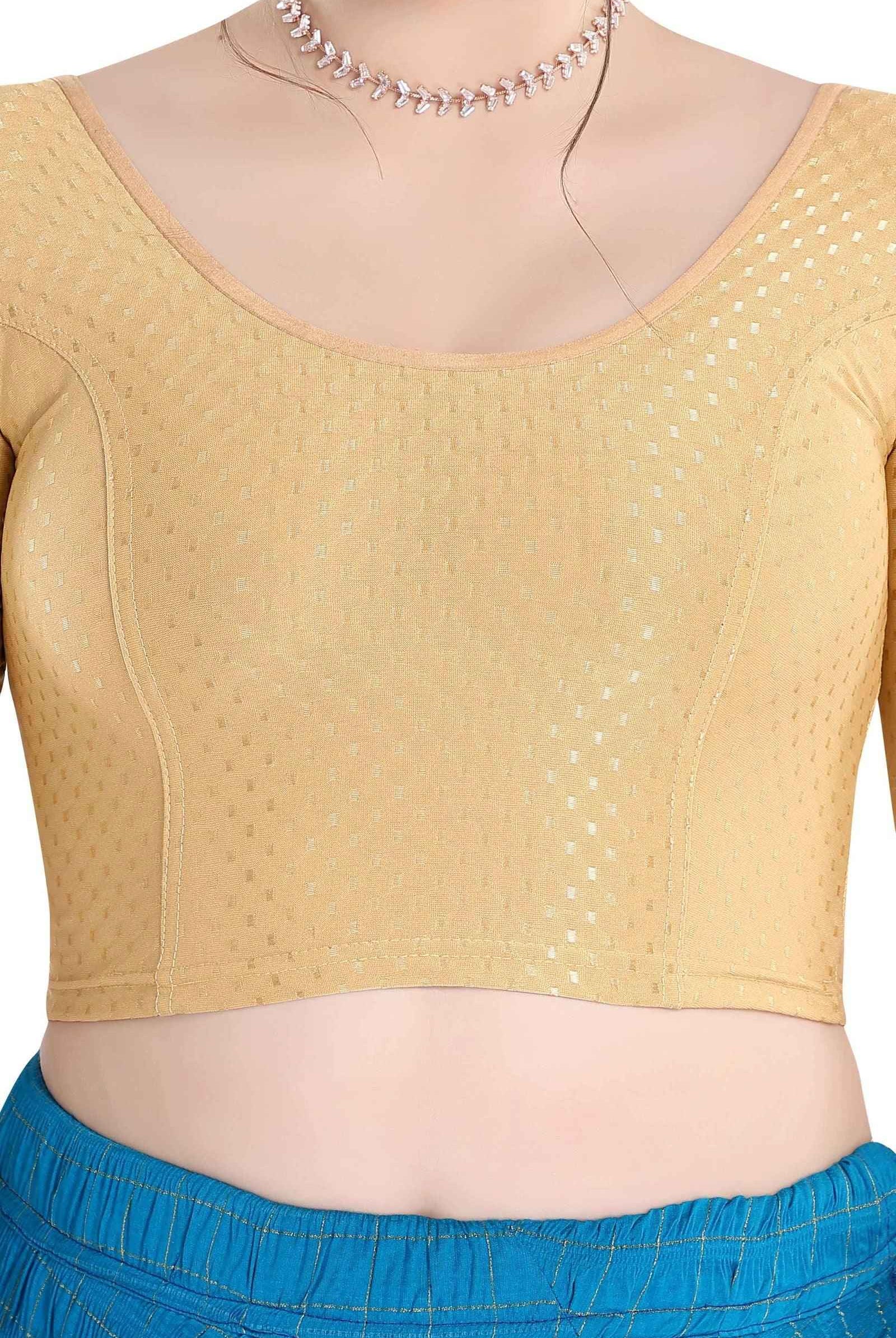 Stay On Trend Finestfit Readymade Latkan Keyhole Cut Blouse for Women, Round Neckline with Cut-Out Sleeves.4515