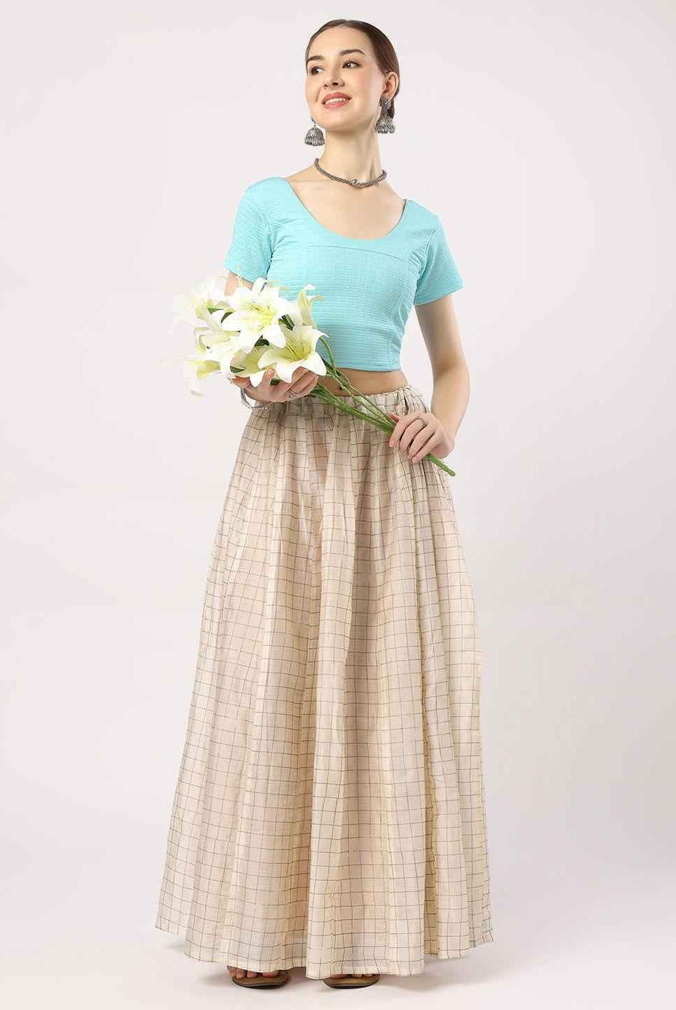 Stay On Trend with Finestfit Readymade Cap Sleeves Blouse for Women, Round Neckline 1502