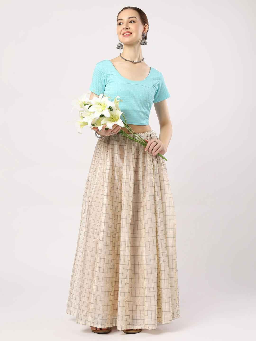 Stay On Trend with Finestfit Readymade Cap Sleeves Blouse for Women, Round Neckline 1502