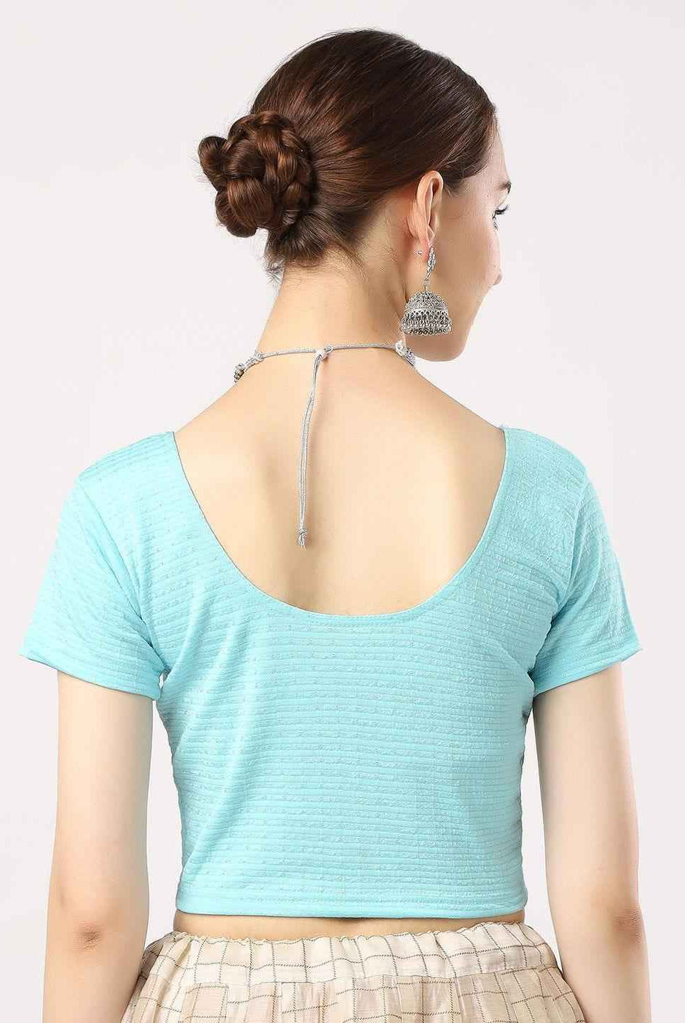 Stay On Trend with Finestfit Readymade Cap Sleeves Blouse for Women, Round Neckline 1502