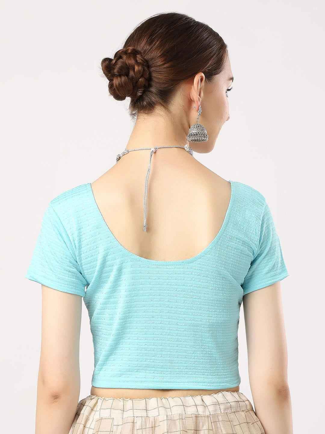 Stay On Trend with Finestfit Readymade Cap Sleeves Blouse for Women, Round Neckline 1502