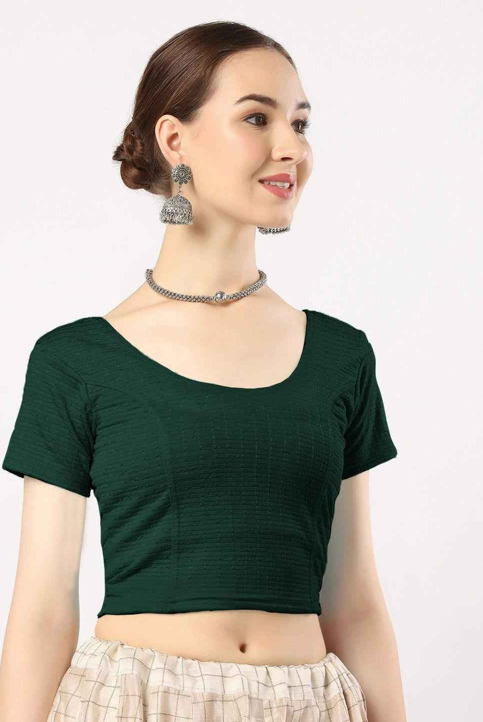 Stay On Trend with Finestfit Readymade Cap Sleeves Blouse for Women, Round Neckline 1502