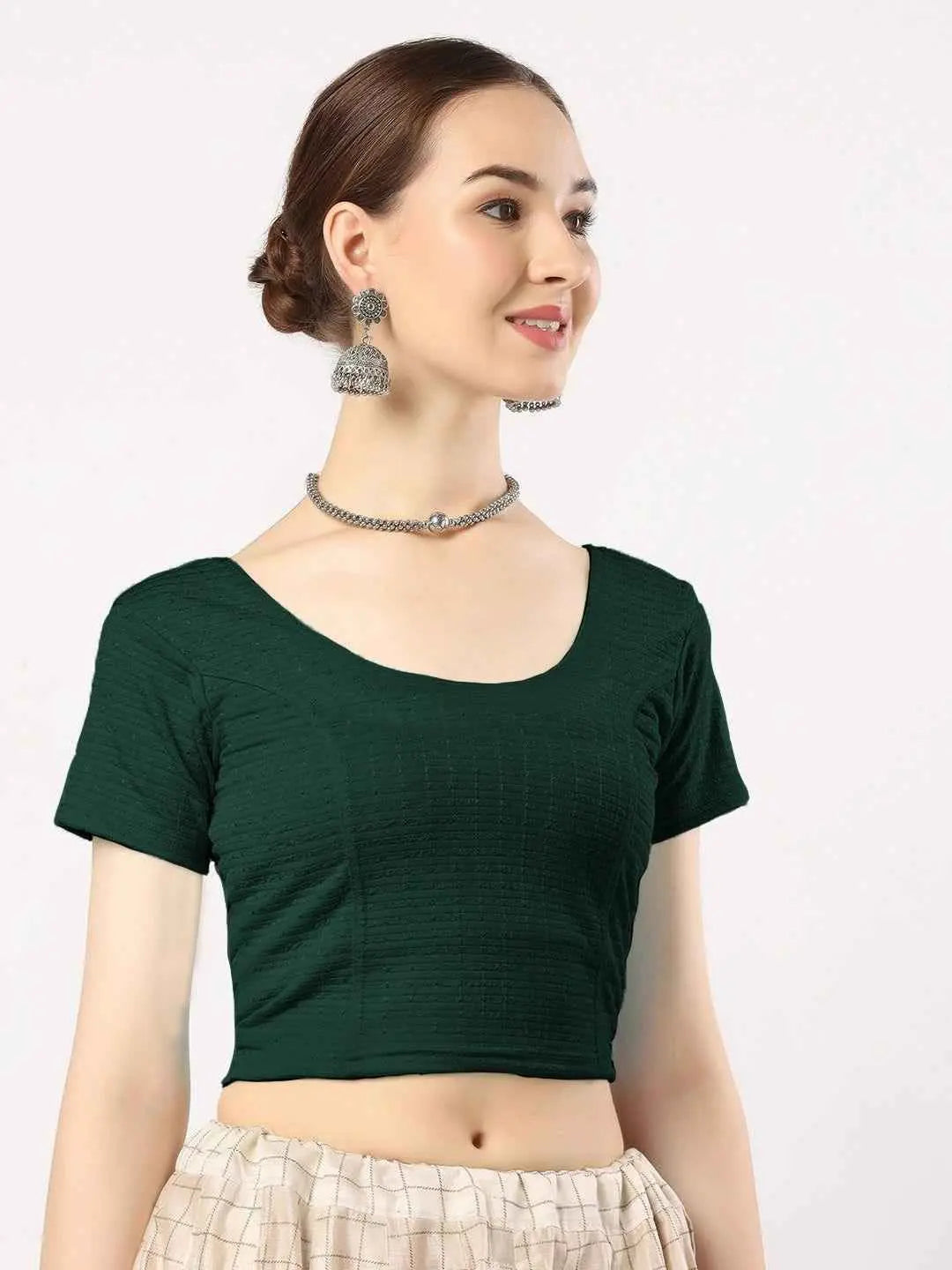 Stay On Trend with Finestfit Readymade Cap Sleeves Blouse for Women, Round Neckline 1502
