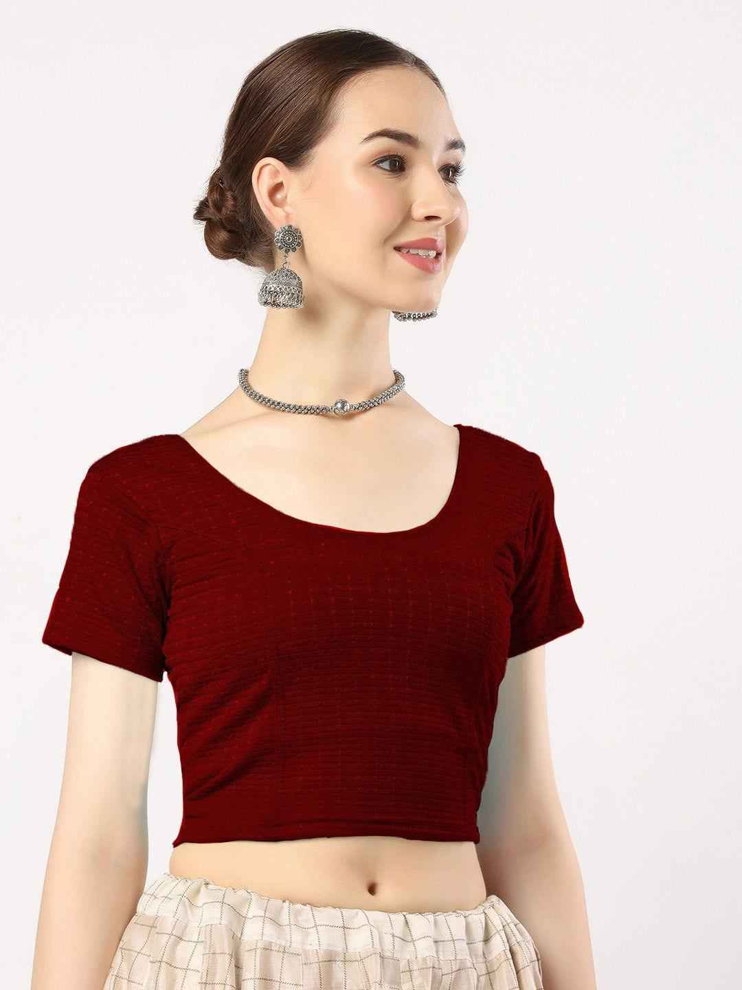 Stay On Trend with Finestfit Readymade Cap Sleeves Blouse for Women, Round Neckline 1502