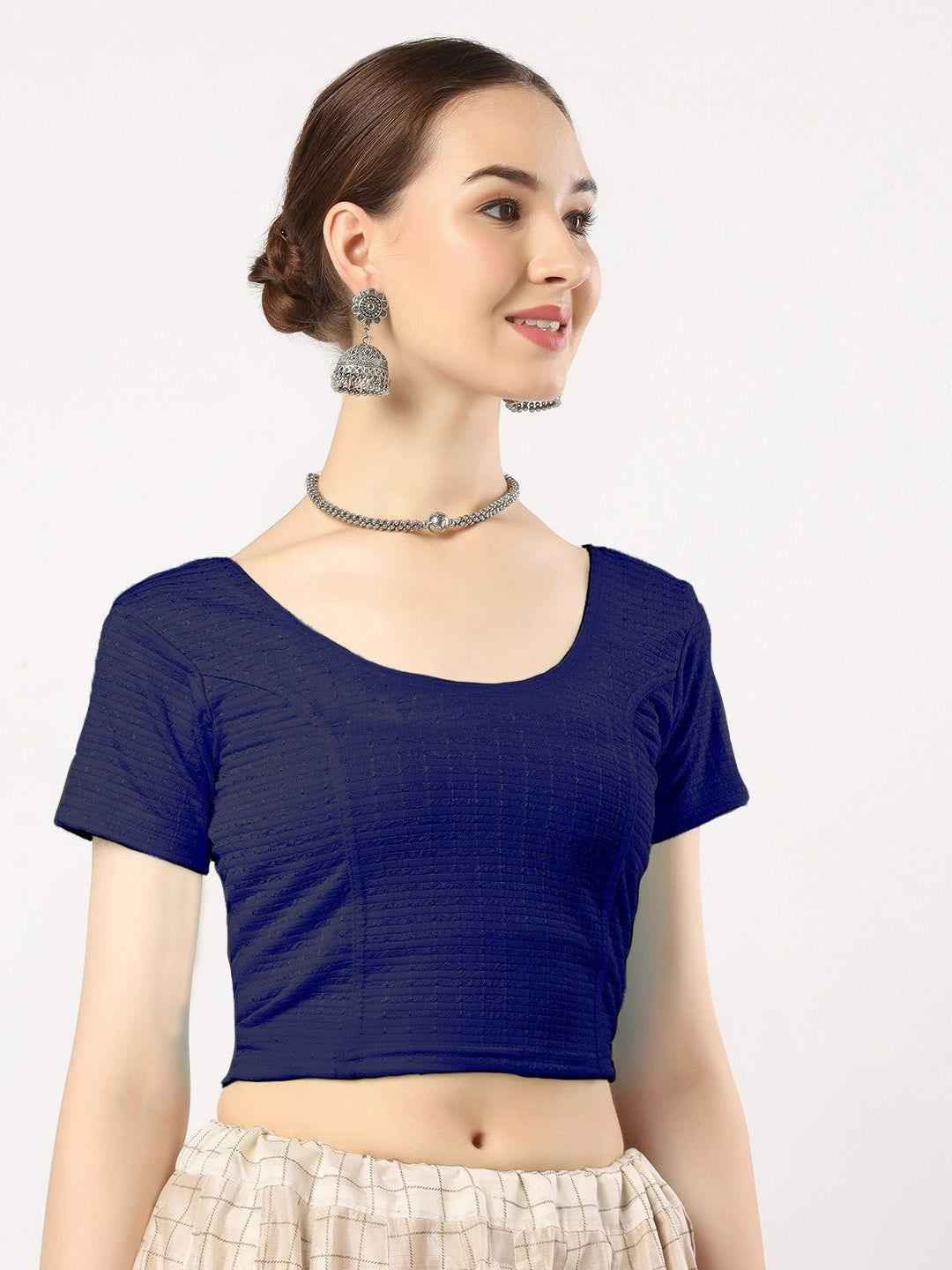 Stay On Trend with Finestfit Readymade Cap Sleeves Blouse for Women, Round Neckline 1502