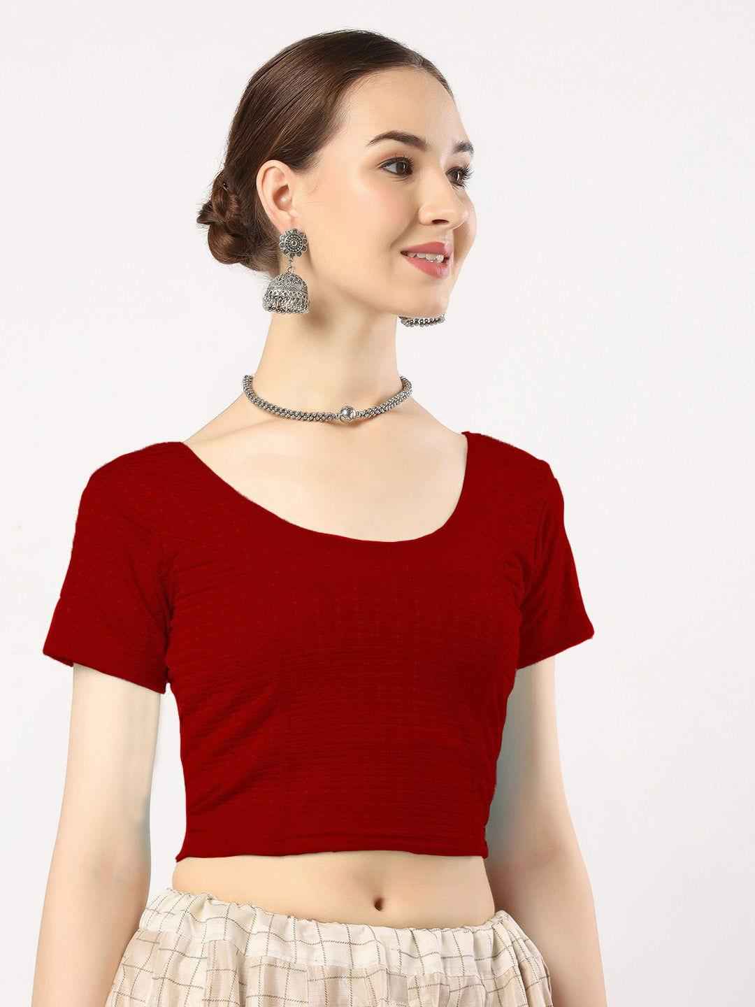 Stay On Trend with Finestfit Readymade Cap Sleeves Blouse for Women, Round Neckline 1502