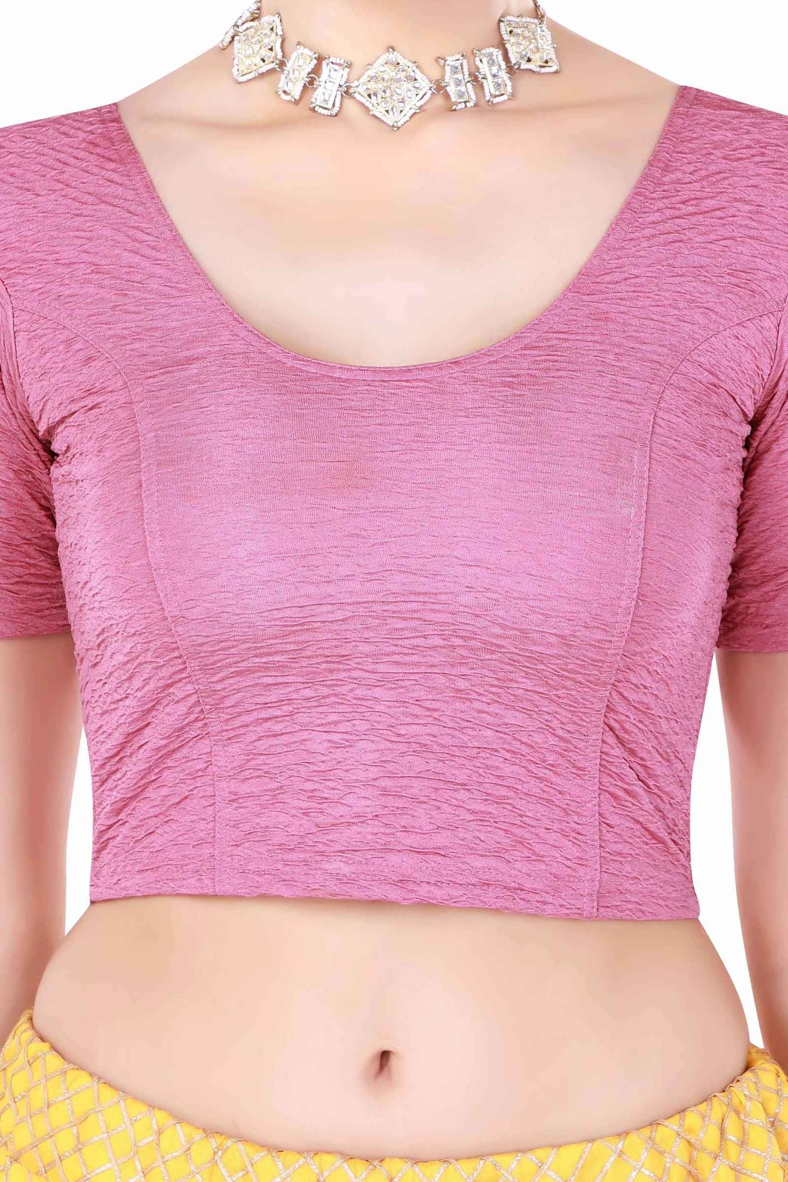 Stay On Trend: Finestfit Readymade Fancy Organza Balloon Sleeves Blouses for Women, Round Neckline, Style 6985