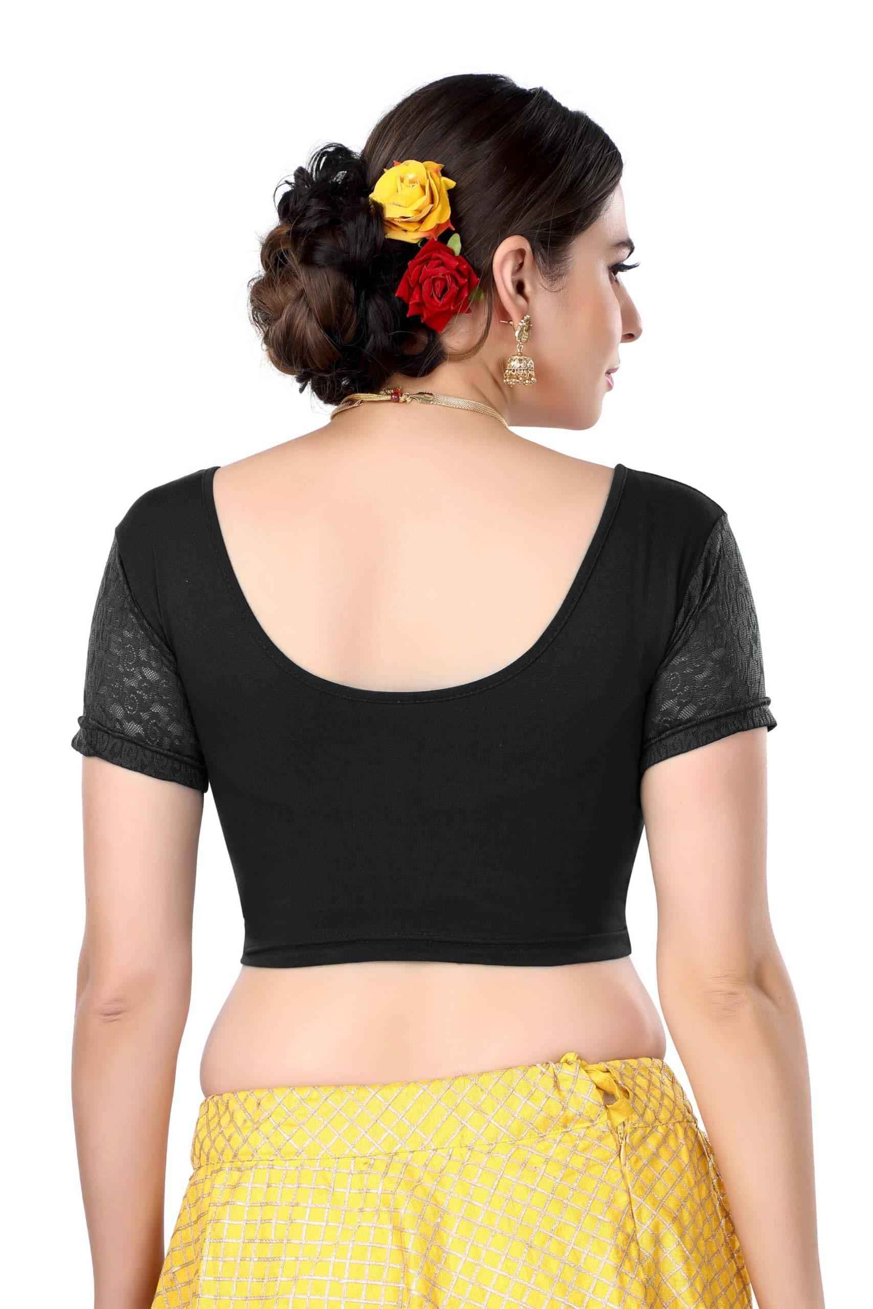 FINESTFIT Cotton Lycra Stretchable Blouse for Women - Readymade Saree Blouse 1010