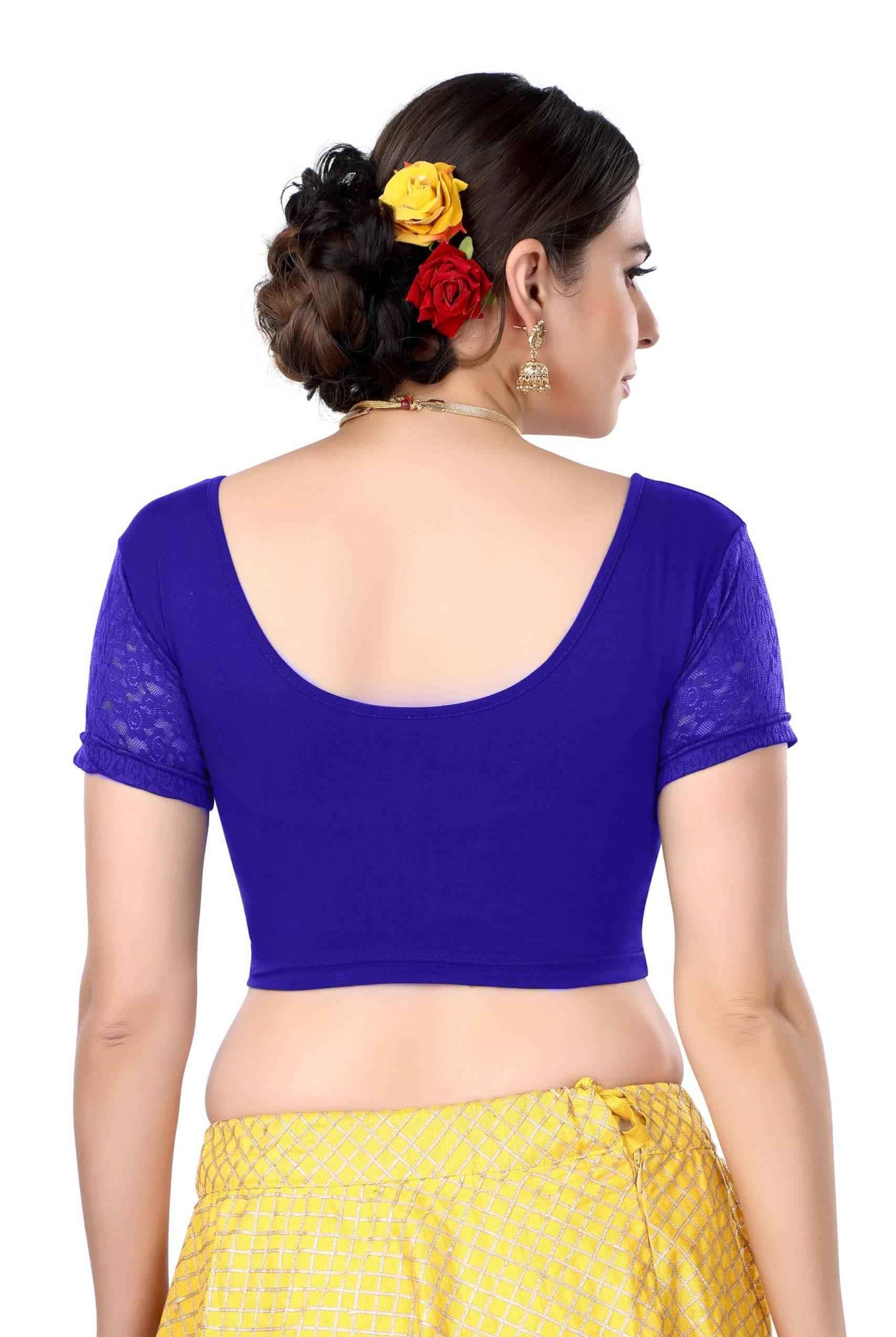 FINESTFIT Cotton Lycra Stretchable Blouse for Women - Readymade Saree Blouse 1010