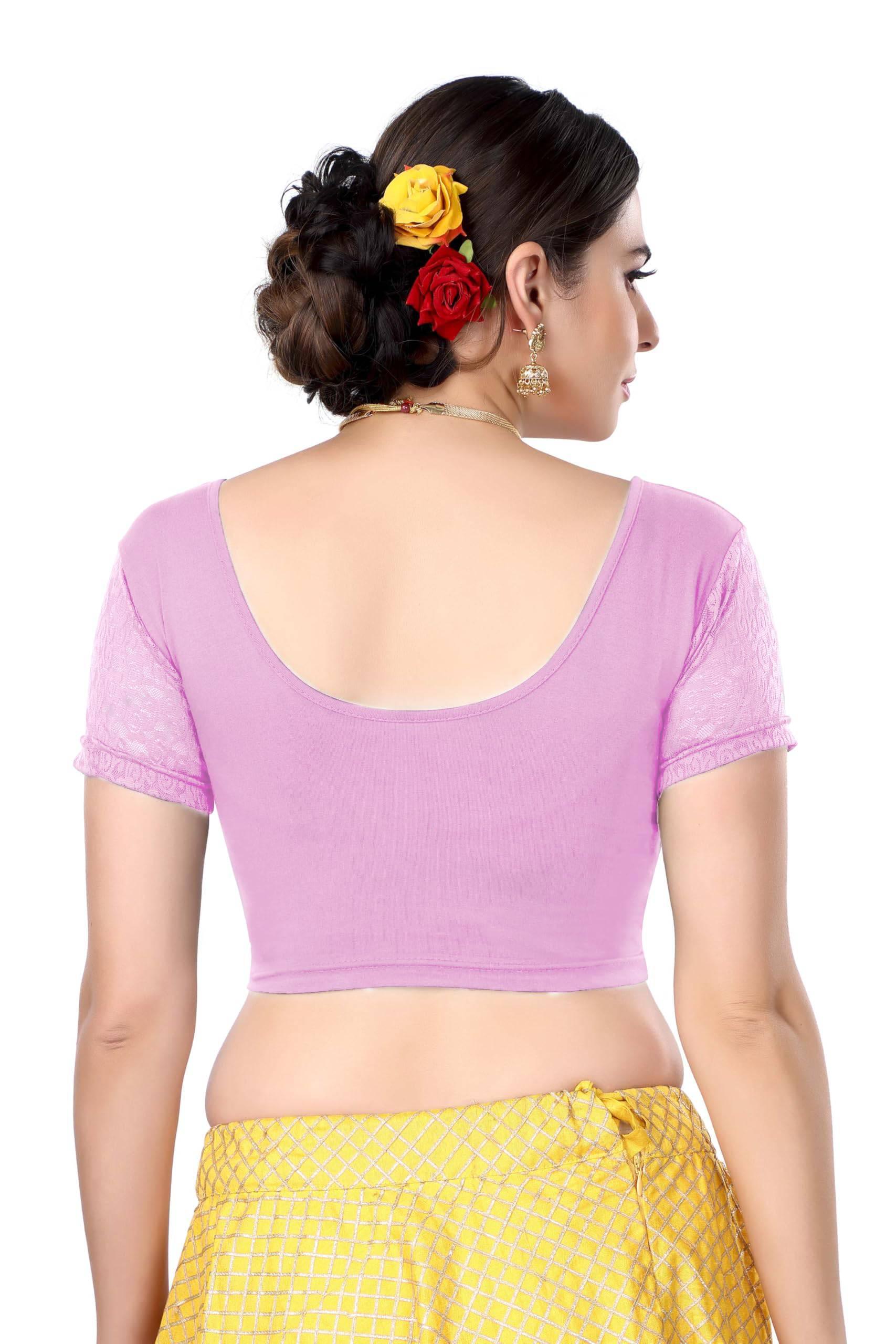 FINESTFIT Women's Cotton Lycra Stretchable Readymade Saree Blouse/Choli B-1010_New - FINESTFIT