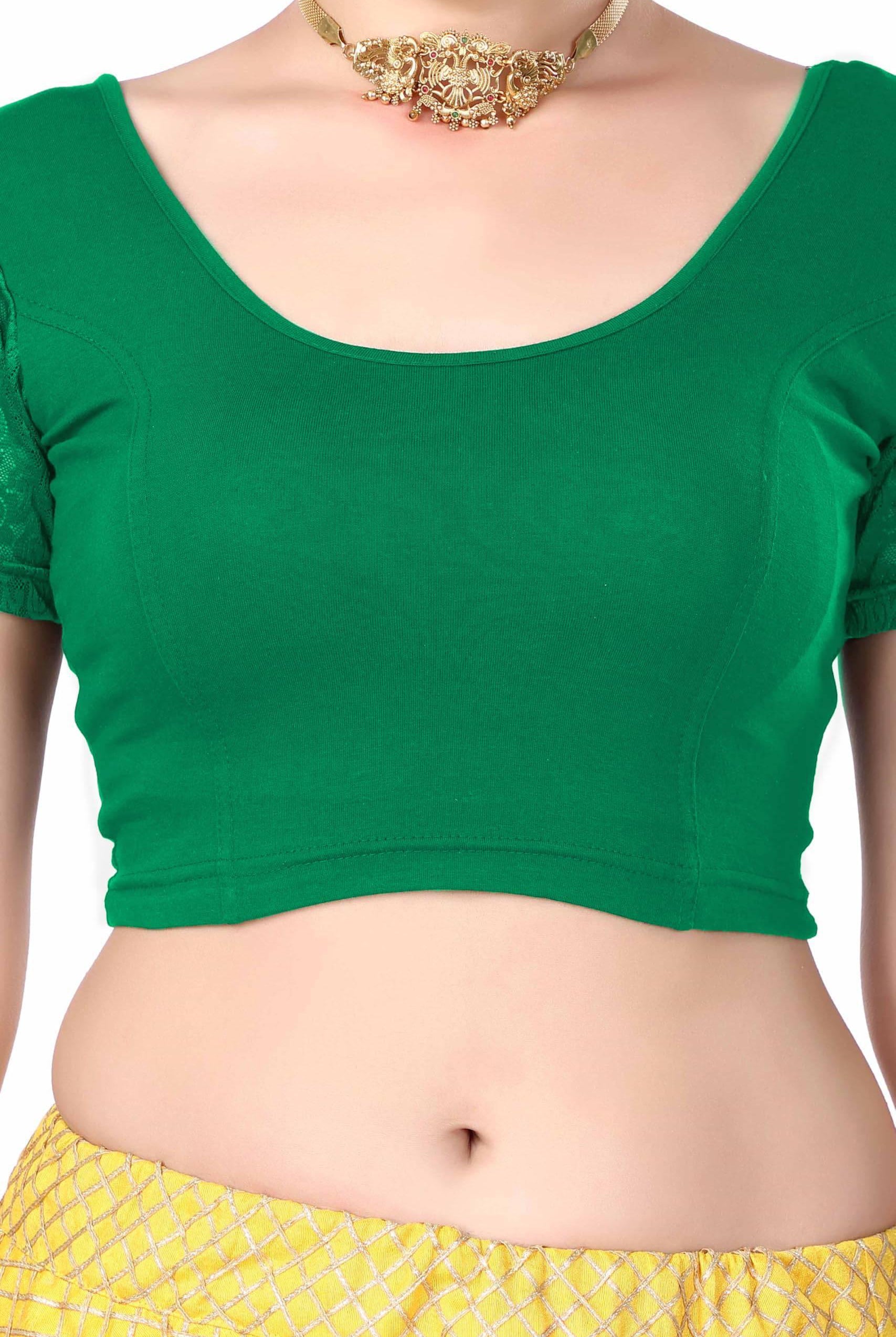 FINESTFIT Women's Cotton Lycra Stretchable Readymade Saree Blouse/Choli B-1010_New - FINESTFIT