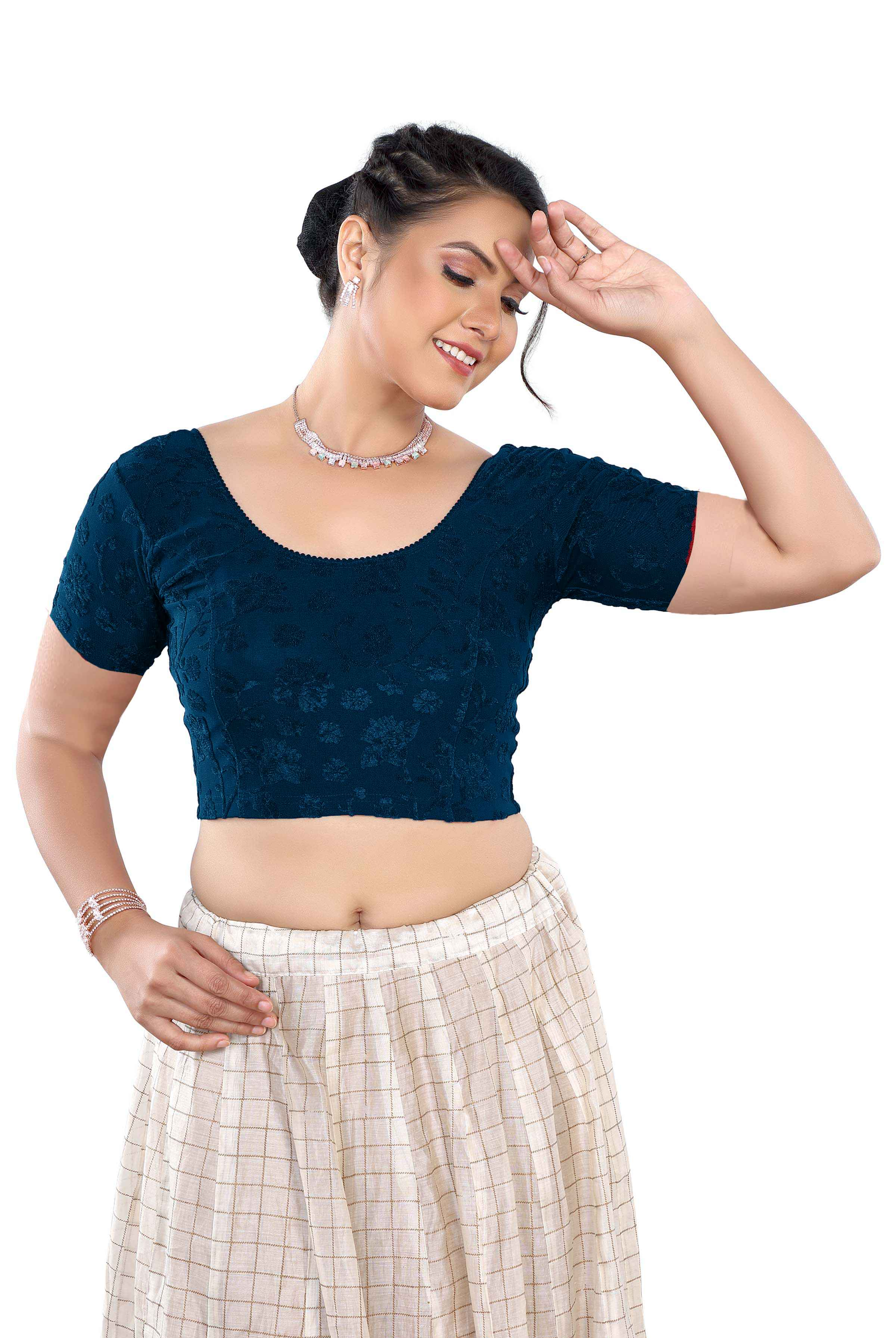 Stay On Trend with Finestfit Readymade Cap Sleeves Blouse 7210 - Latest Fashion for Women, Round Neckline