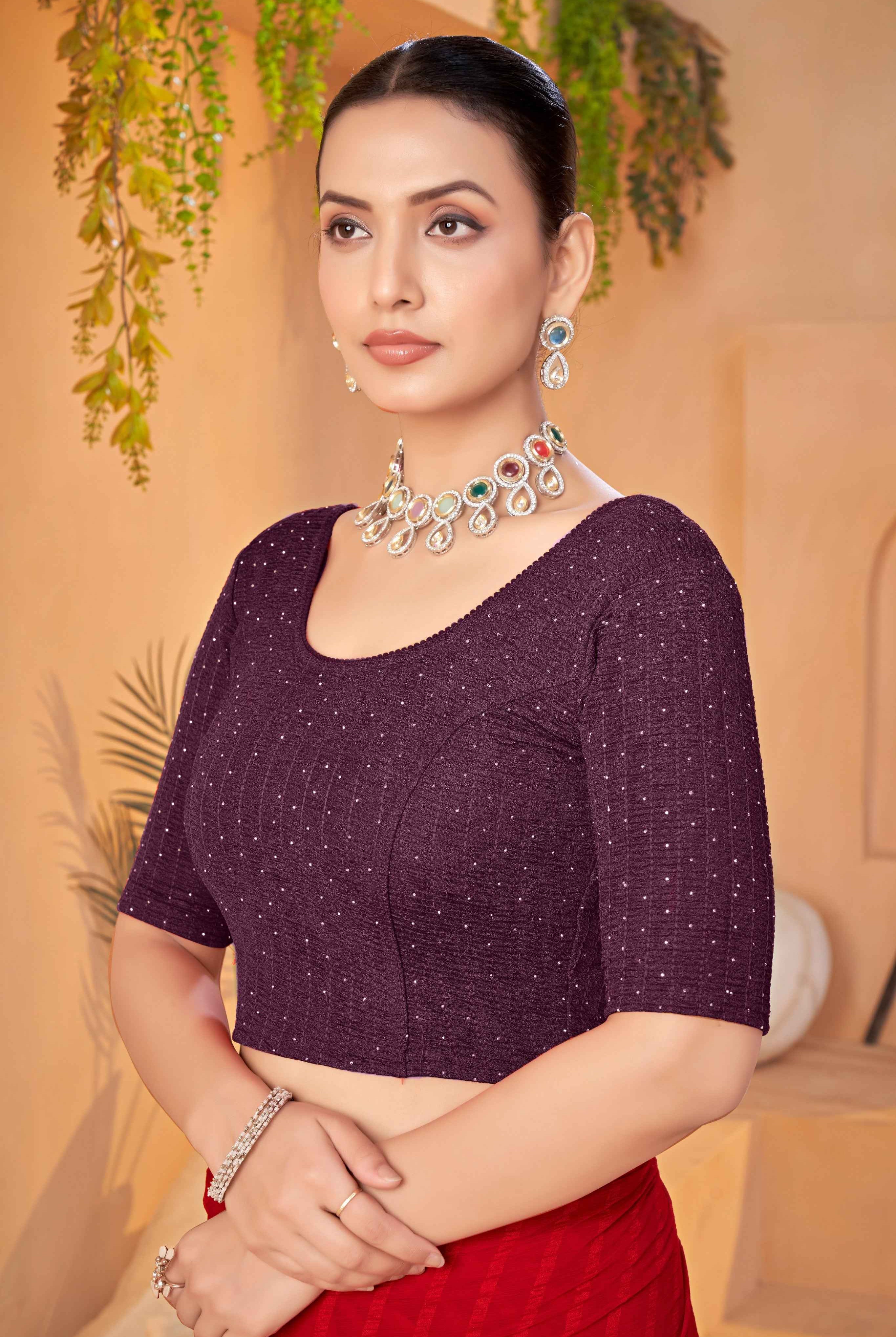 Stay On Trend with the Finestfit Readymade ,Round Neckline Elbow Sleeve Swarvosk All Over.320