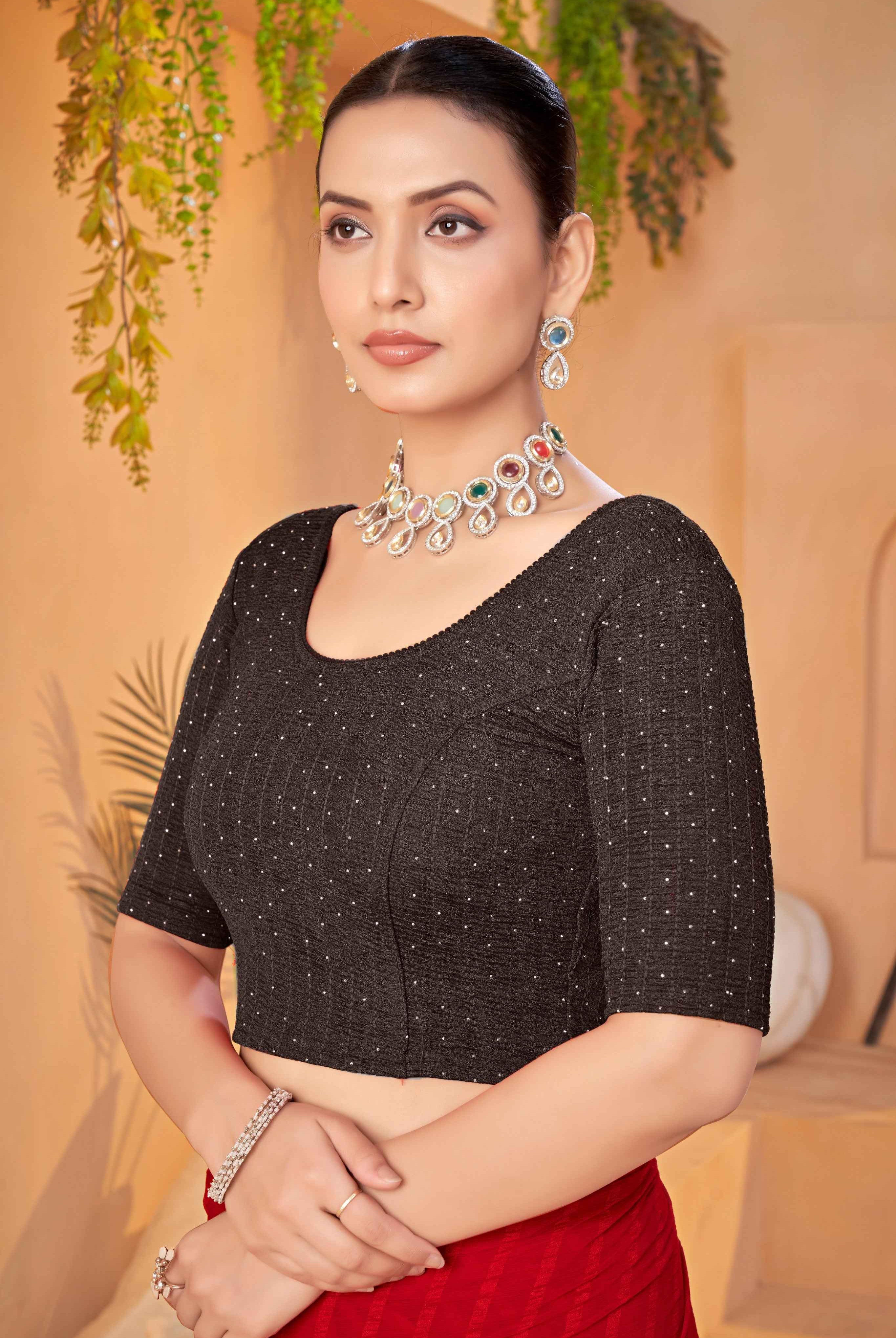 Stay On Trend with the Finestfit Readymade ,Round Neckline Elbow Sleeve Swarvosk All Over.320