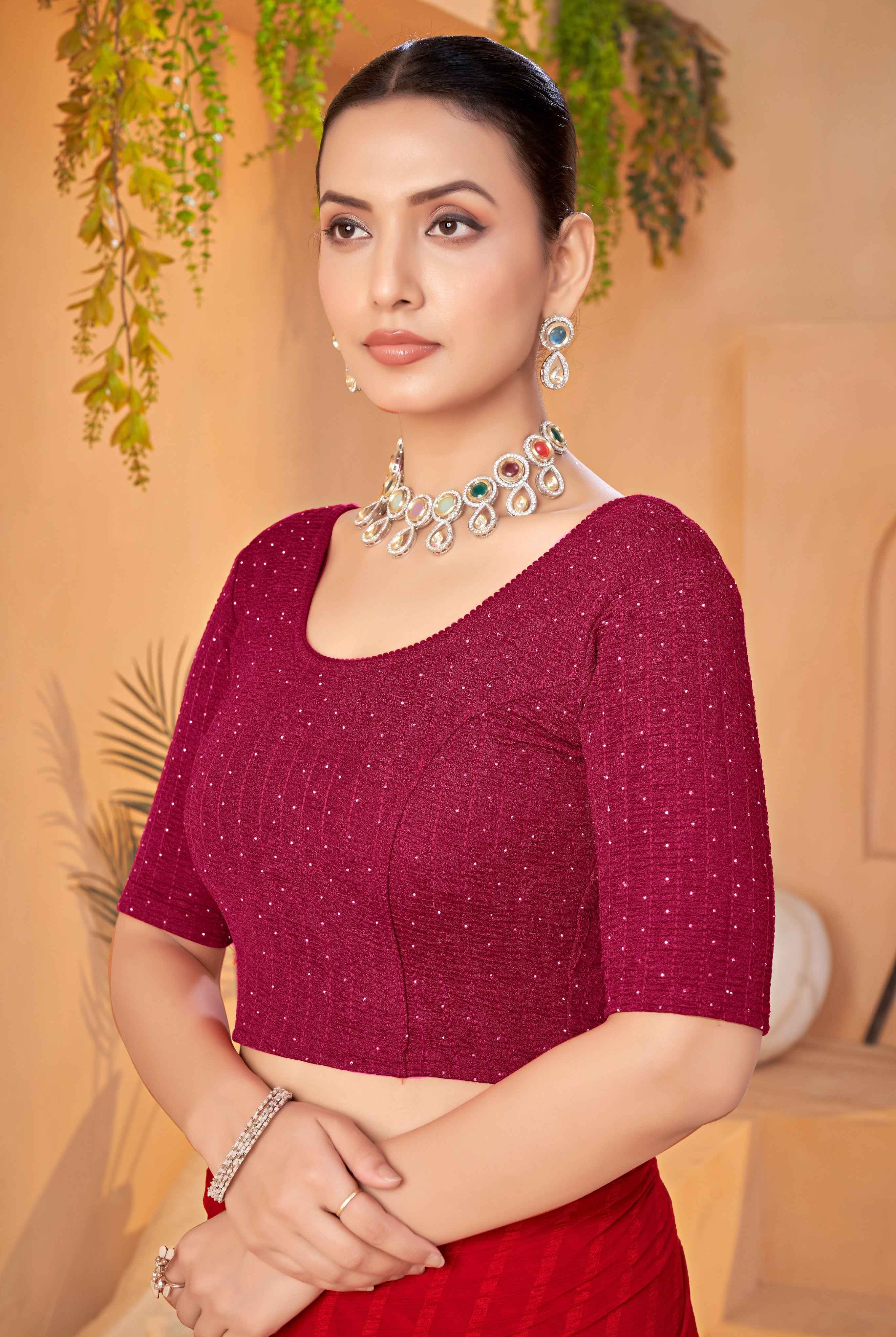 Stay On Trend with the Finestfit Readymade ,Round Neckline Elbow Sleeve Swarvosk All Over.320