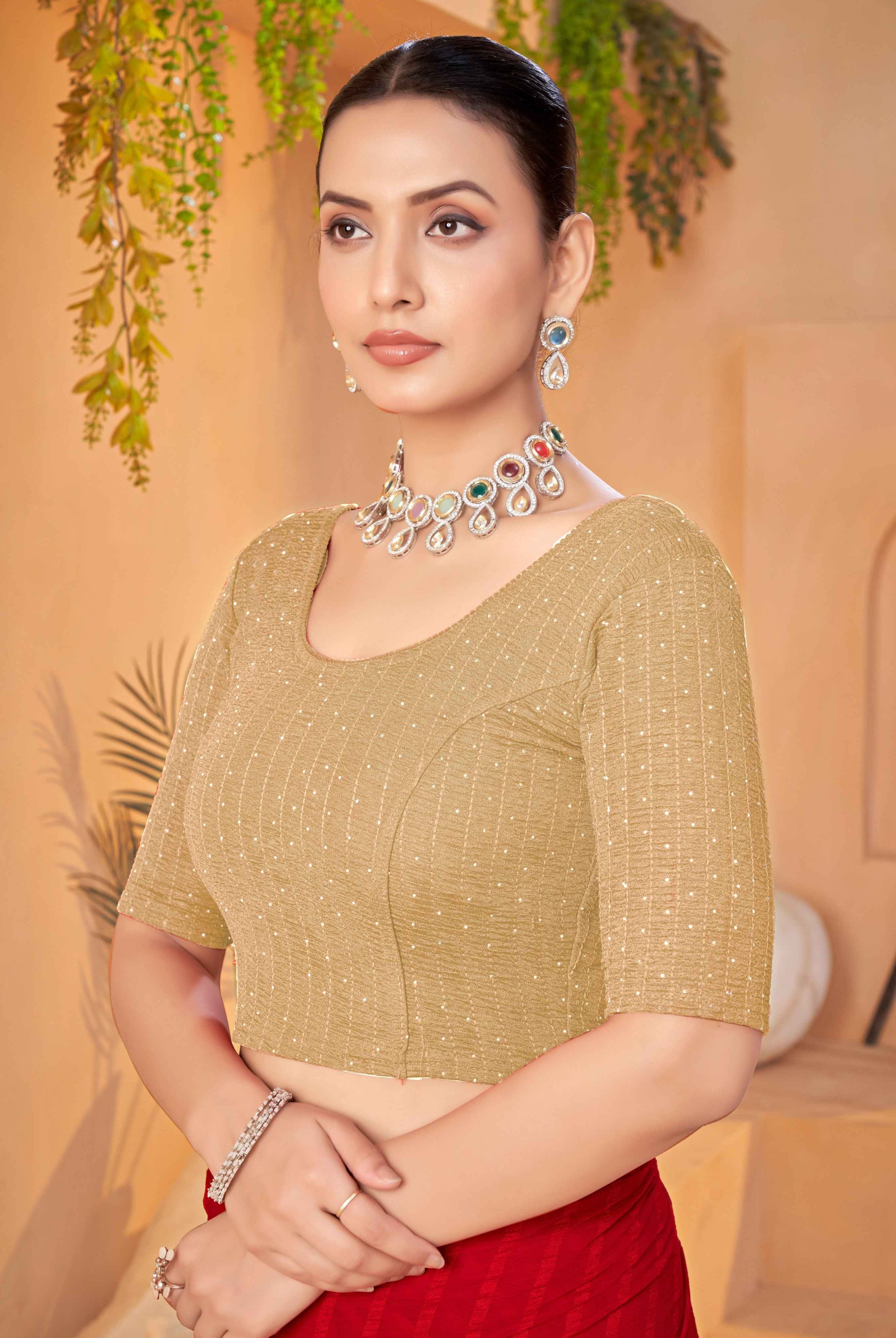 Stay On Trend with the Finestfit Readymade ,Round Neckline Elbow Sleeve Swarvosk All Over.320