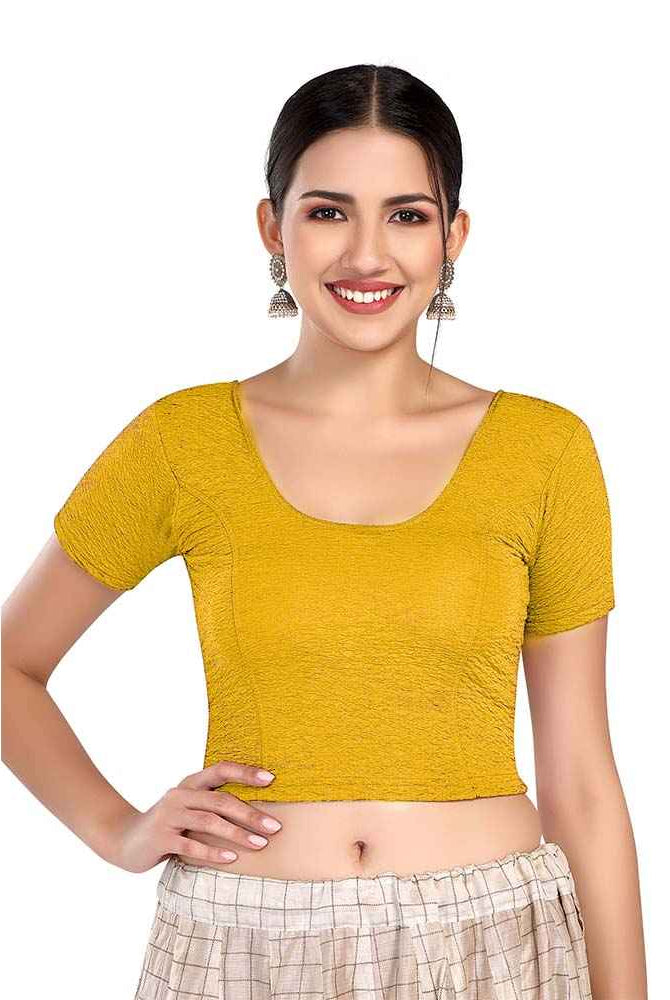 Stay On Trend with Finestfit Readymade Half Sleeves Blouse for Women, Round Neckline, 6110