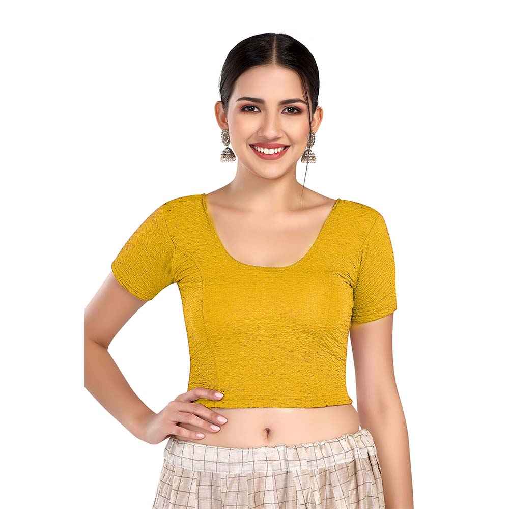 Stay On Trend with Finestfit Readymade Half Sleeves Blouse for Women, Round Neckline, 6110