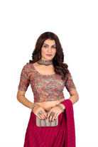 Stay On Trend: Latest Fashion Readymade Blouses for Women,round neckline ,elbow sleeves.29029
