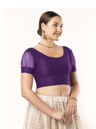 Stay On Trend: Latest Fashion Readymade Blouses for Women,round neckline,fancy organza balloon sleeves with fabric cuff.605.