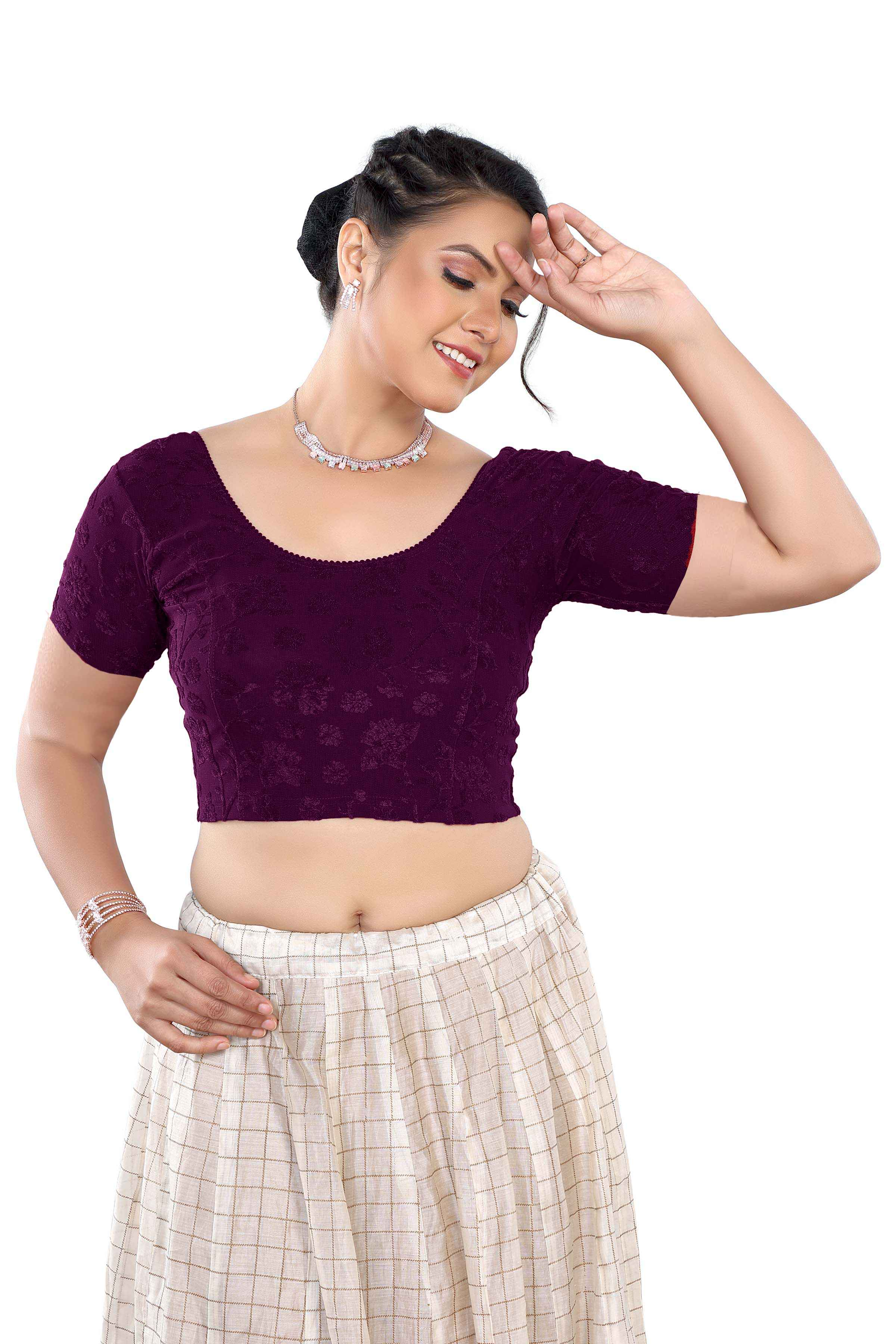 Stay On Trend with Finestfit Readymade Cap Sleeves Blouse 7210 - Latest Fashion for Women, Round Neckline