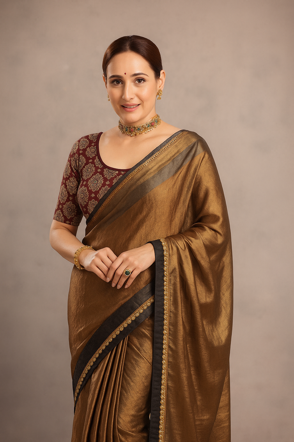 Stay On Trend with the Latest Fashion Readymade Blouses for Women - Round Neckline with Elbow Sleeves 7720 - FINESTFIT