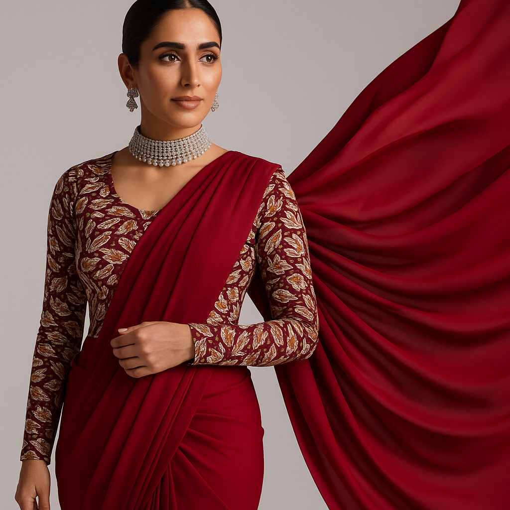 FINESTFIT Kalamkari Printed Cotton Blouse - Stay on Trend with 100% Cotton Design 7905 - FINESTFIT