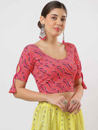 Stay On Trend: Latest Fashion Readymade Blouses for Women, round neckline, with latkan sleeves.