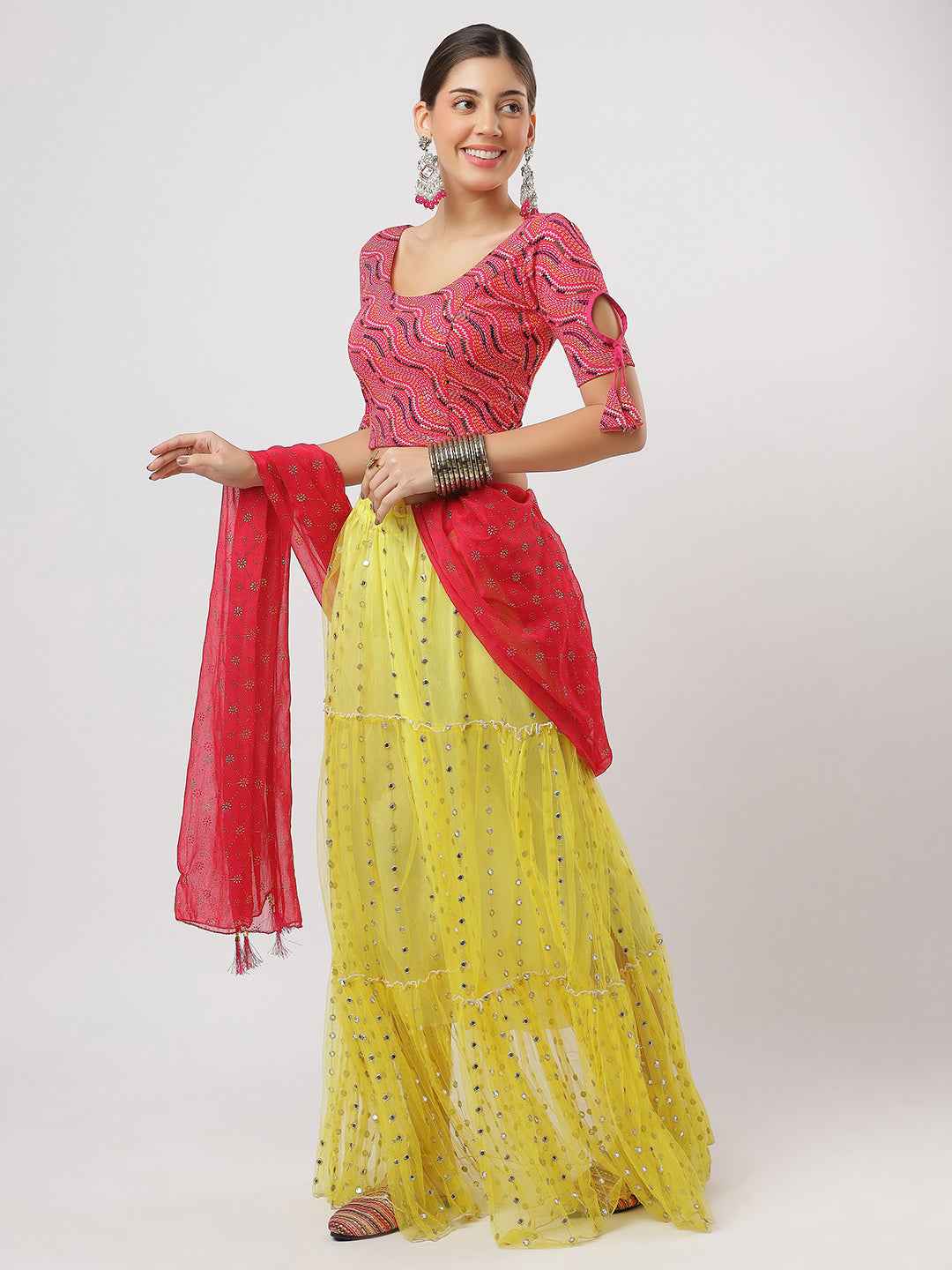 Stay On Trend: Latest Fashion Readymade Blouses for Women, round neckline, with latkan sleeves.