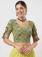 Stay On Trend: Latest Fashion Readymade Blouses for Women, round neckline, with latkan sleeves.6749