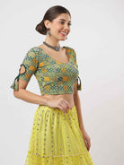 Stay On Trend: Latest Fashion Readymade Blouses for Women, round neckline, with latkan sleeves.6749