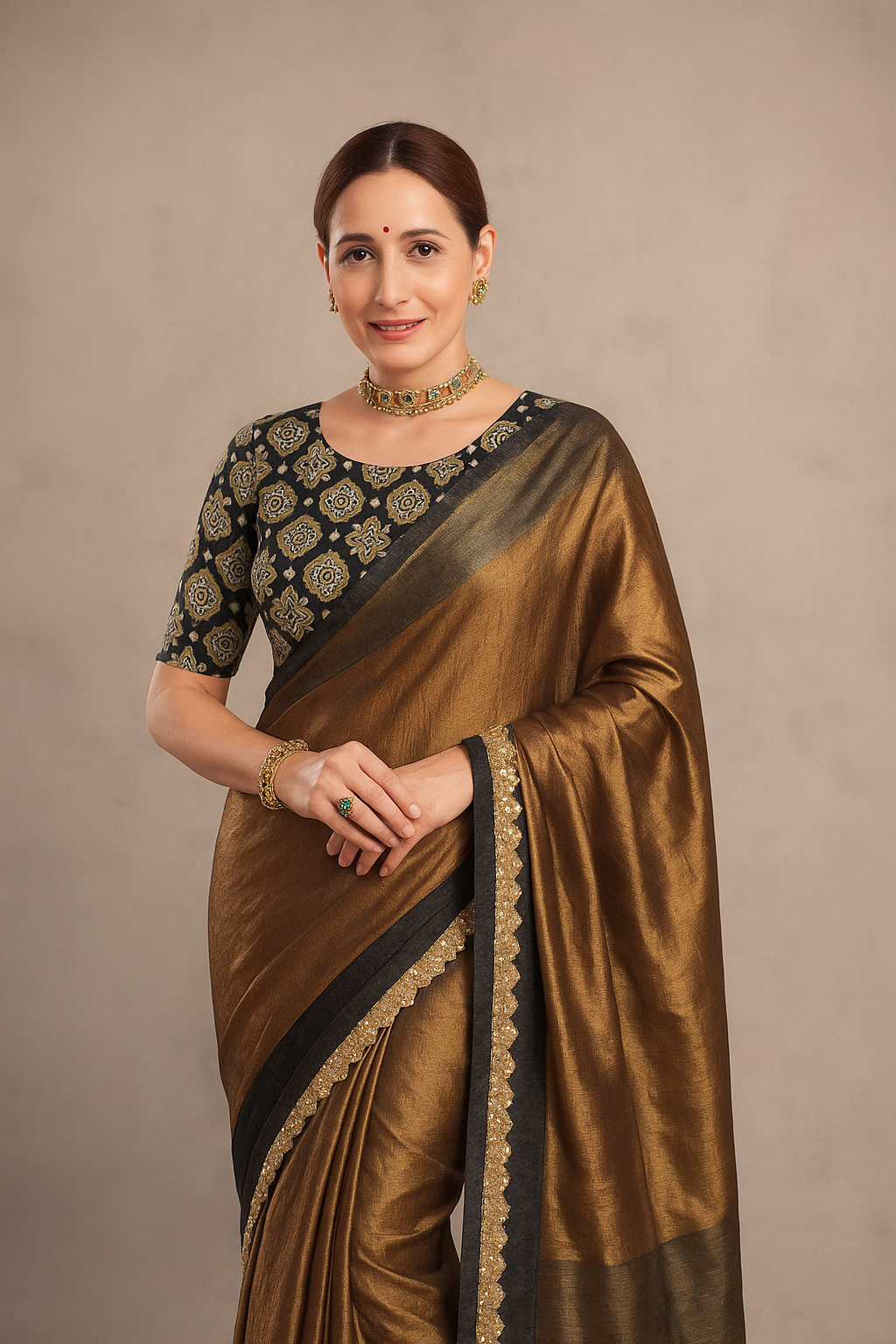 Stay On Trend with the Latest Fashion Readymade Blouses for Women - Round Neckline with Elbow Sleeves 7720 - FINESTFIT