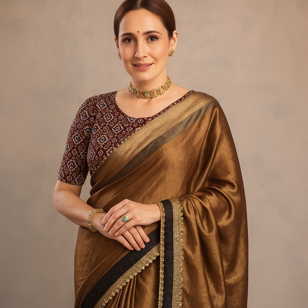 Stay On Trend with the Latest Fashion Readymade Blouses for Women - Round Neckline with Elbow Sleeves 7720 - FINESTFIT