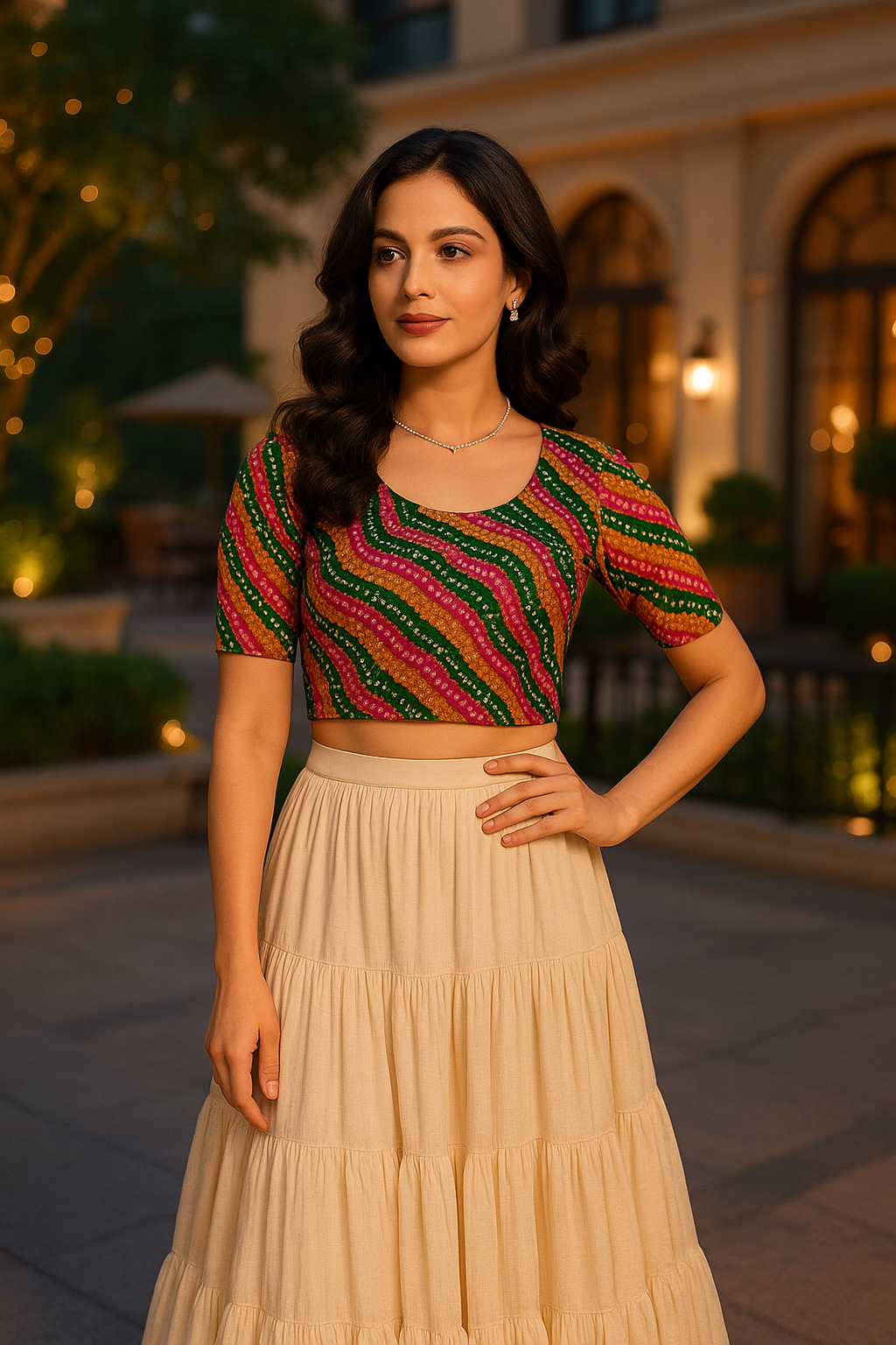 Stay On Trend: Latest Fashion Readymade Blouses for Women,round neckline ,elbow sleeves.6439 - FINESTFIT