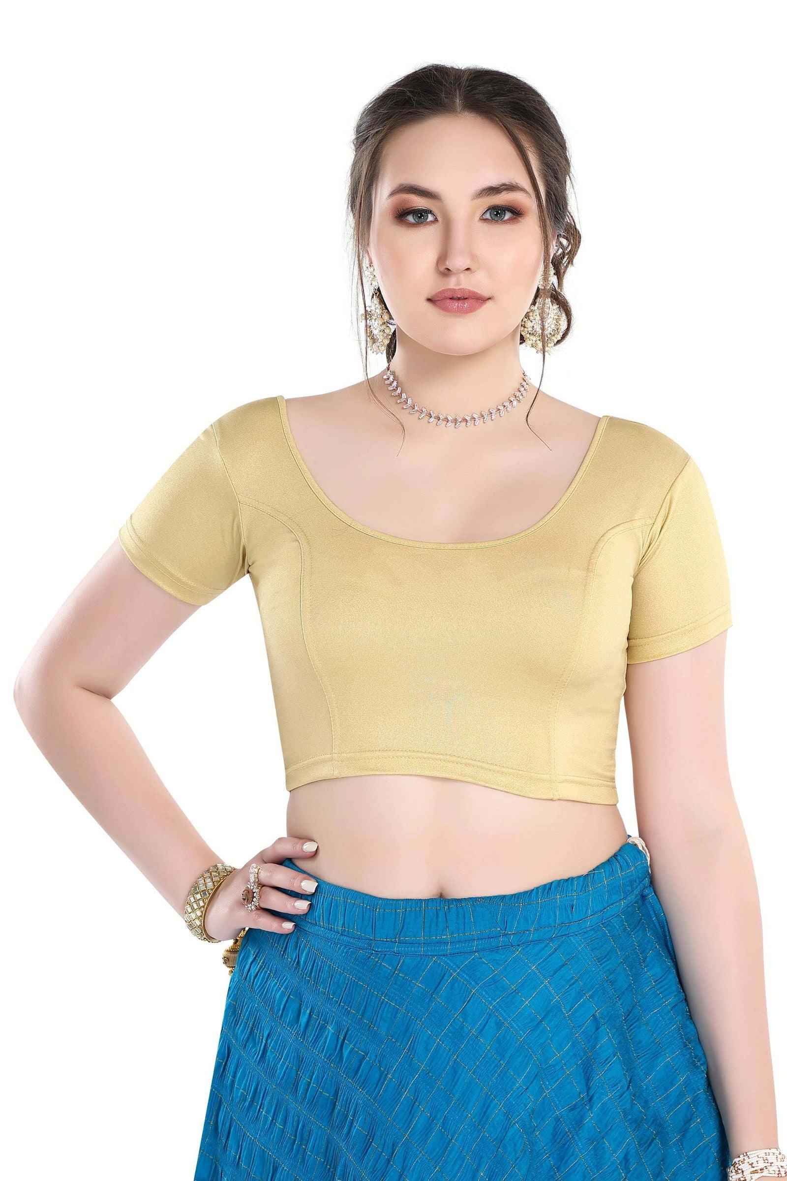 FINESTFIT READYMADE Cap Sleeves BLOUSE - Trendy Round Neckline Blouses for Women 2100