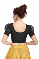 FINESTFIT Stay On Trend Latest Fashion Readymade Blouses for Women,Round Neckline with Organza Balloon Sleeves and Fabric Cuff.18152 