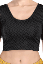 FINESTFIT Stay On Trend Latest Fashion Readymade Blouses for Women,Round Neckline with Organza Balloon Sleeves and Fabric Cuff.18152 